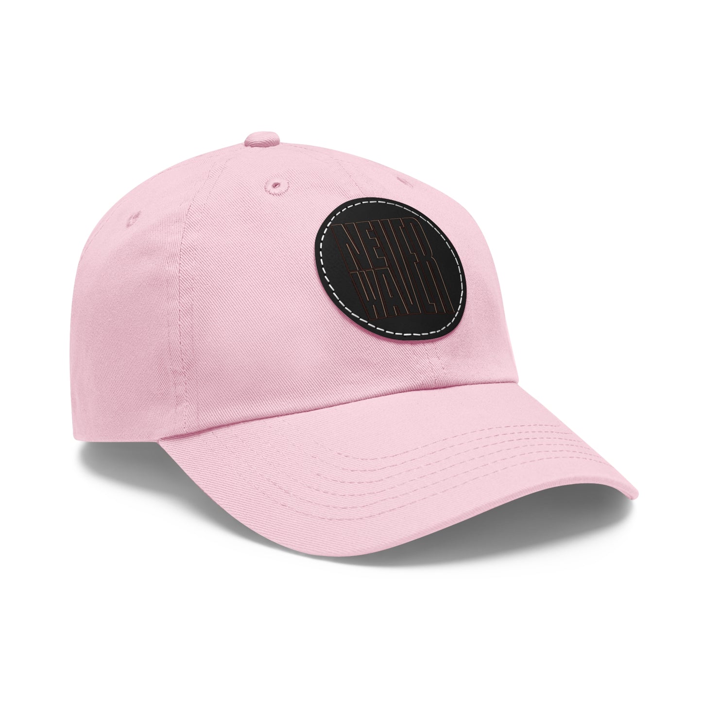 Never Waver Dad Hat with Leather Patch (Round)