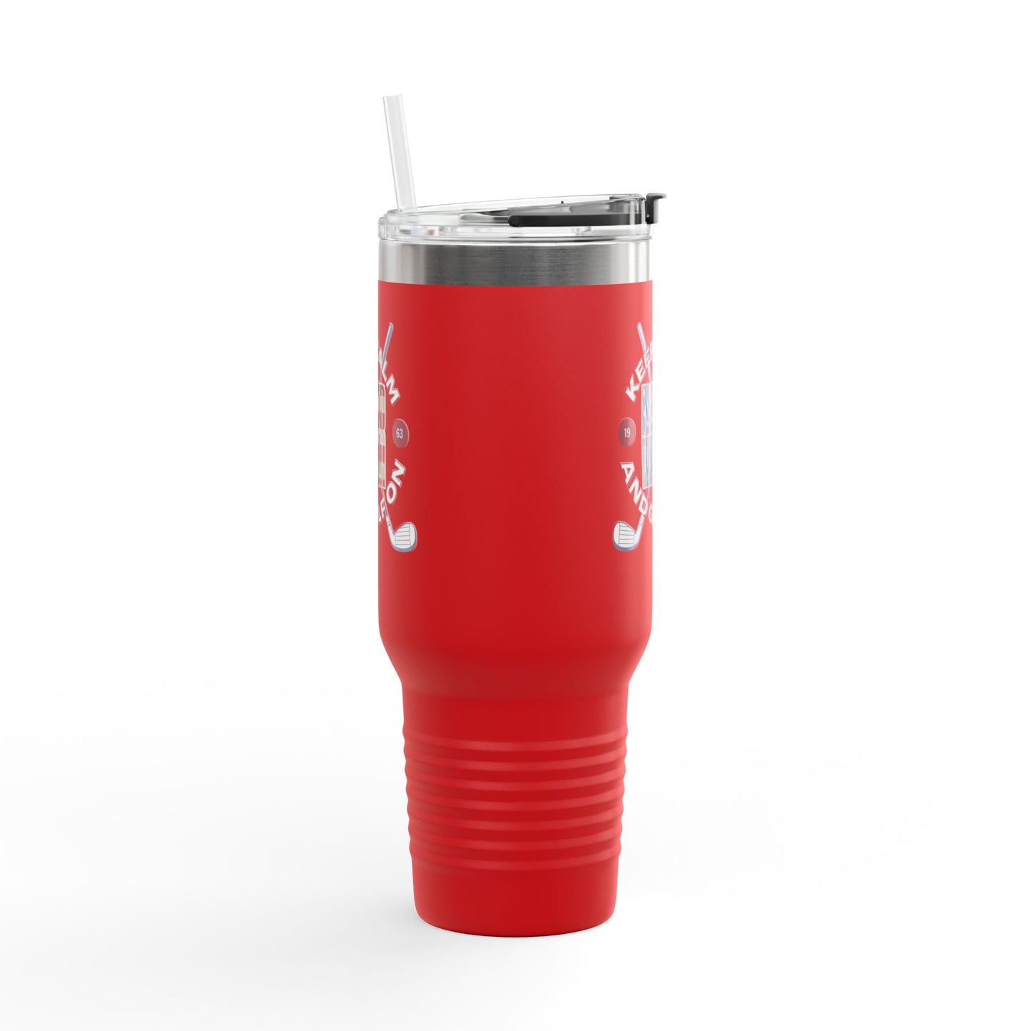 Keep Calm Never Waver & Golf On Insulated Travel Mug, 40oz