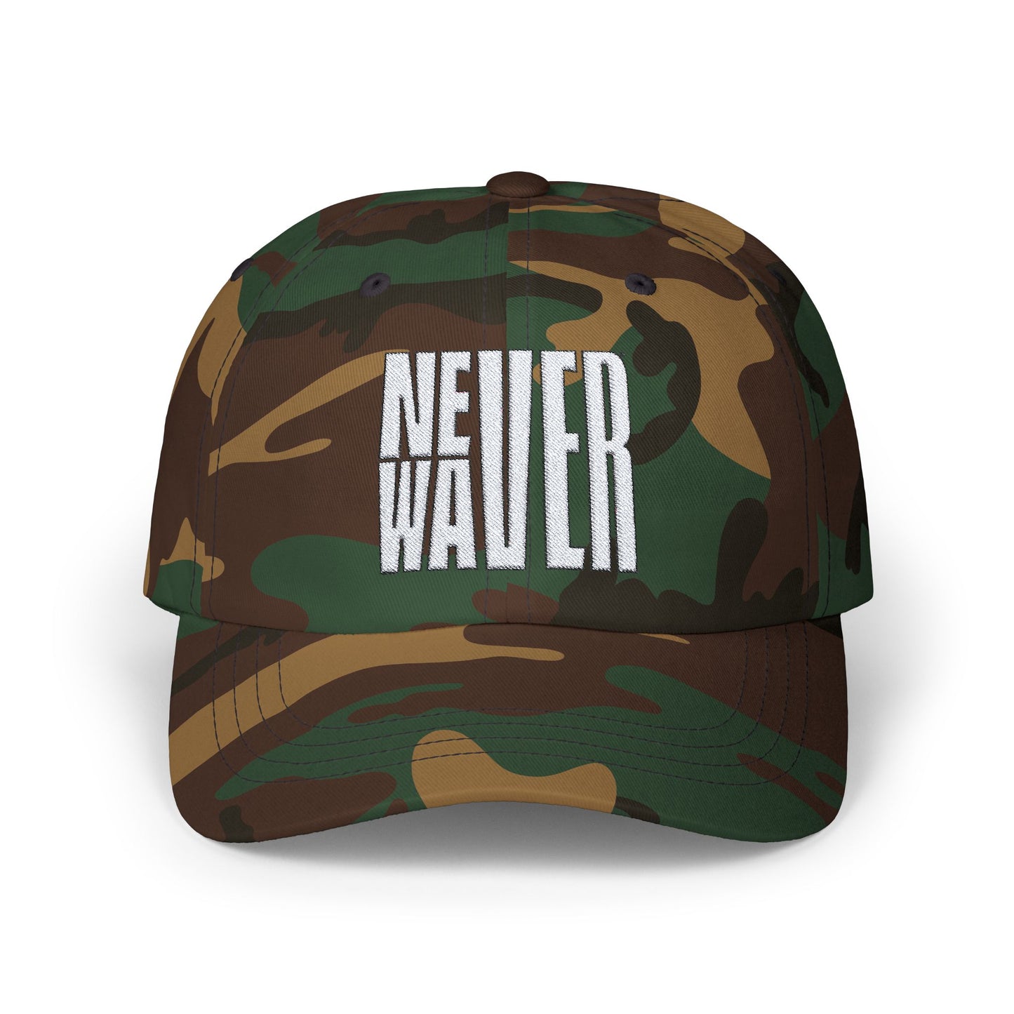 Never Waver  Embroidered Classic Dad Cap