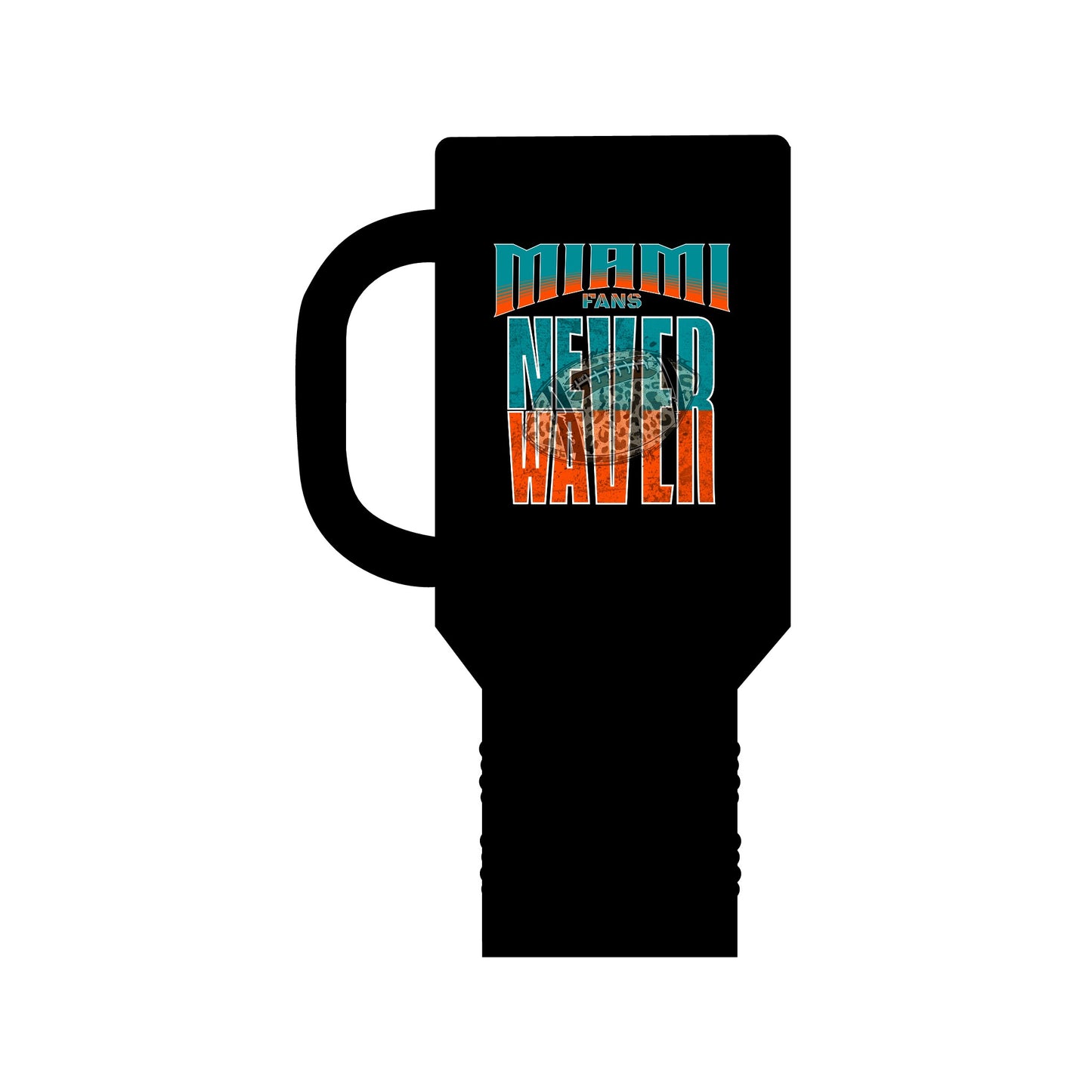 Miami Fans Never Waver W-Leopard Football Insulated Travel Mug, 40oz