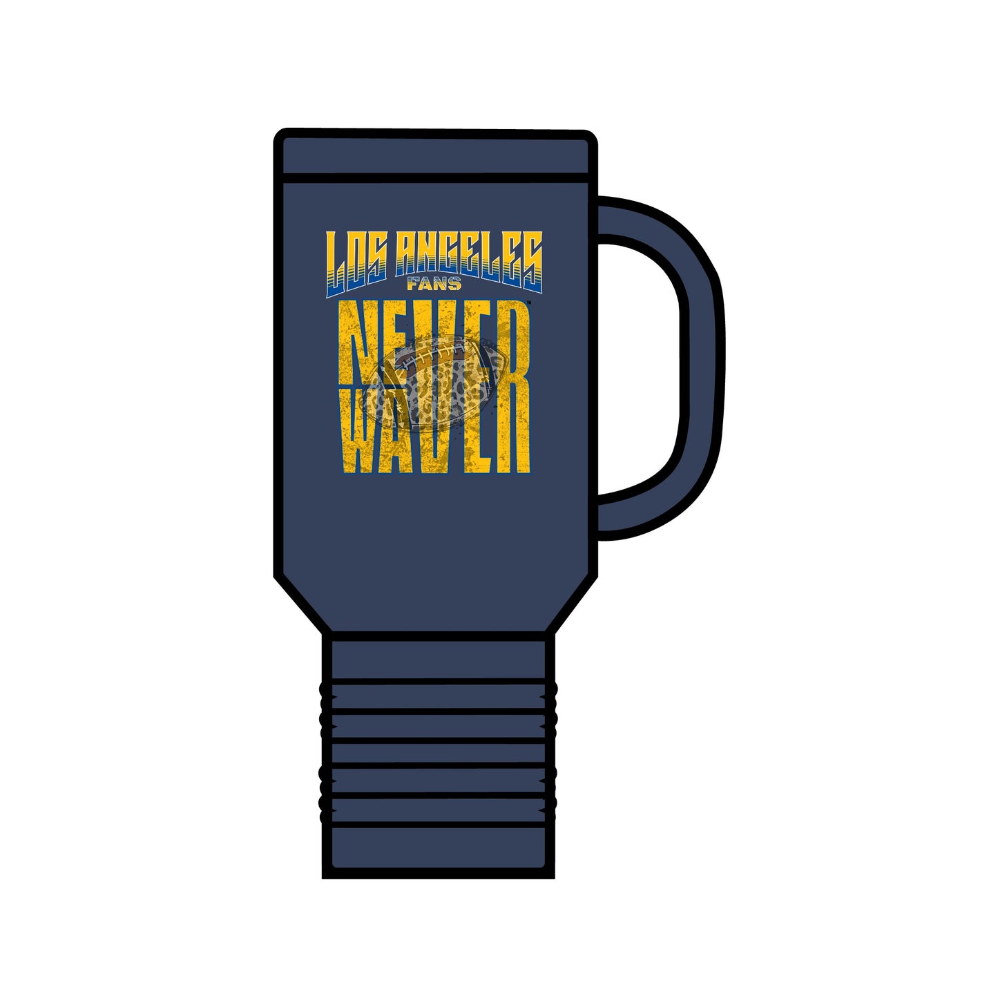 Los Angeles Fans Never Waver W-Leopard Football Insulated Travel Mug, 40oz