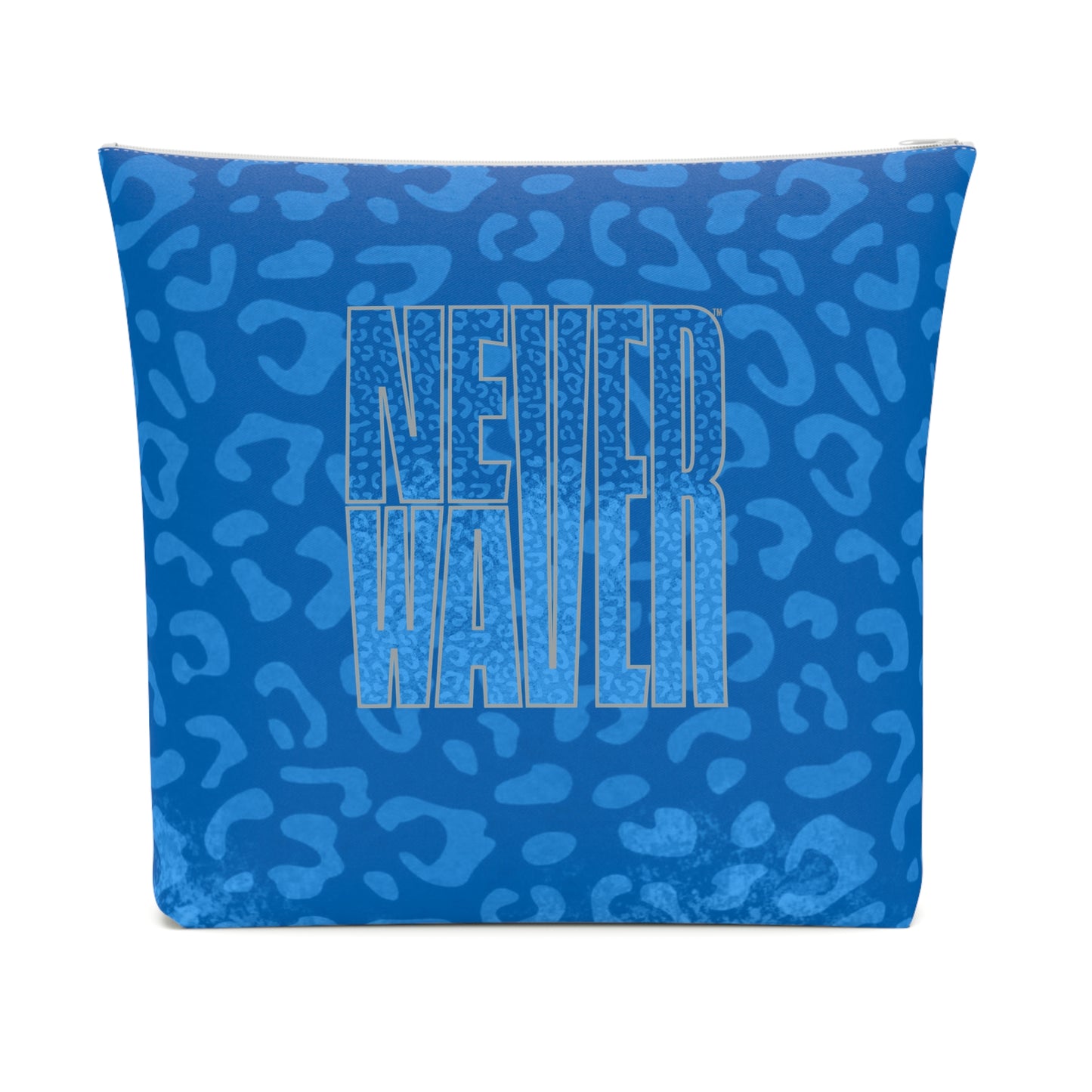 Never Waver Blue Leopard Cotton Cosmetic Bag