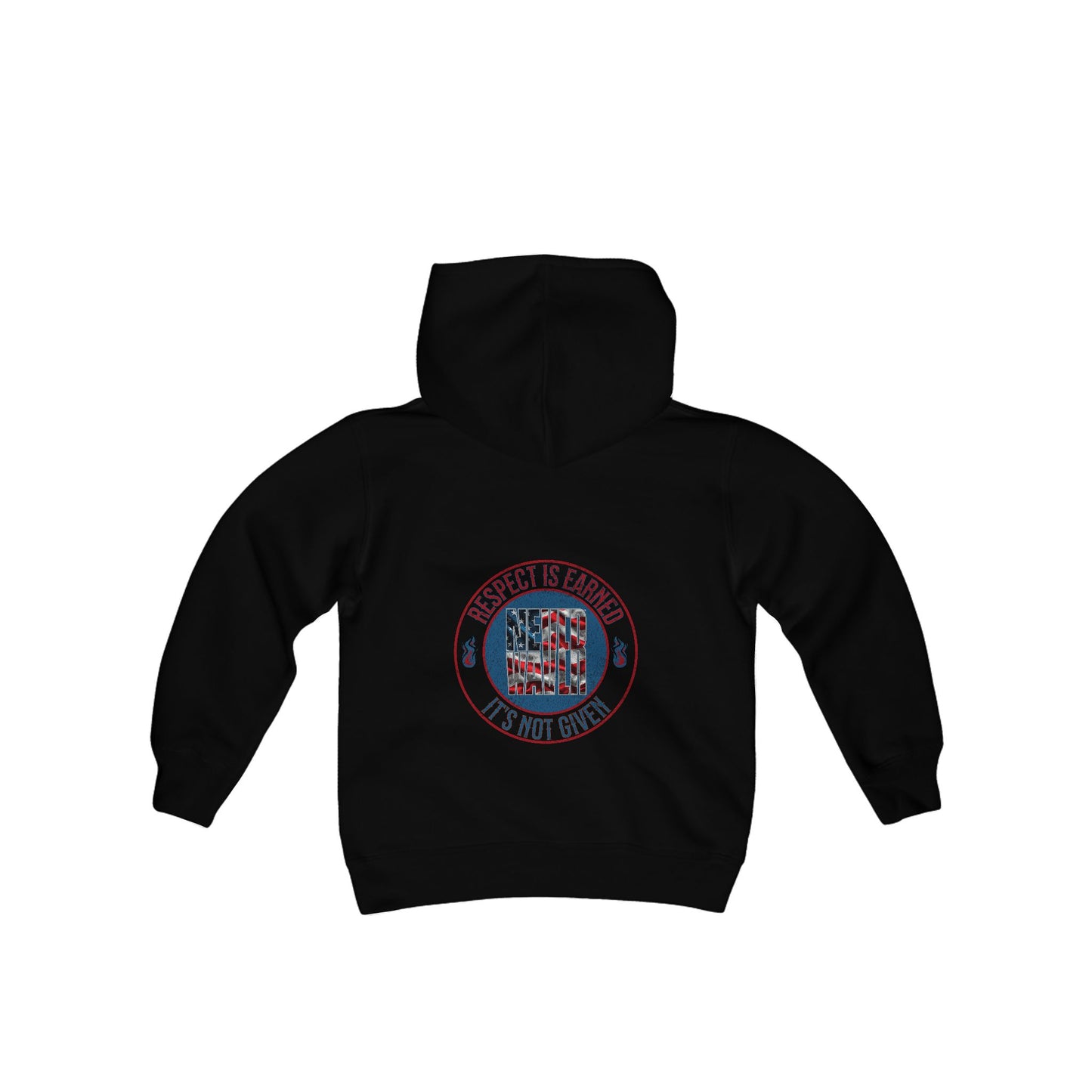 Youth Heavy Blend Hoodie - "Respect is Earned Never Waver Not Given" Motivational Sweatshirt