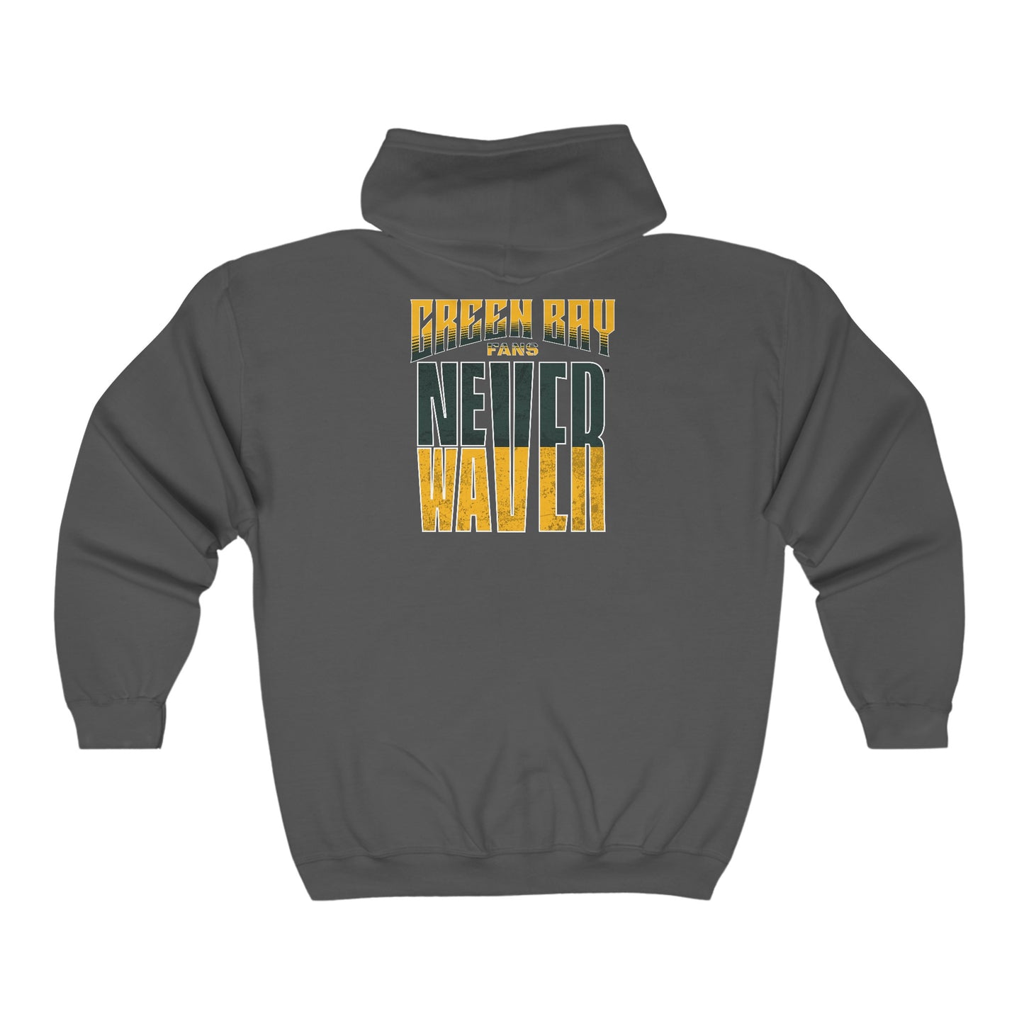 Green Bay Fans Never Waver Unisex Heavy Blend™ Full Zip Hooded Sweatshirt