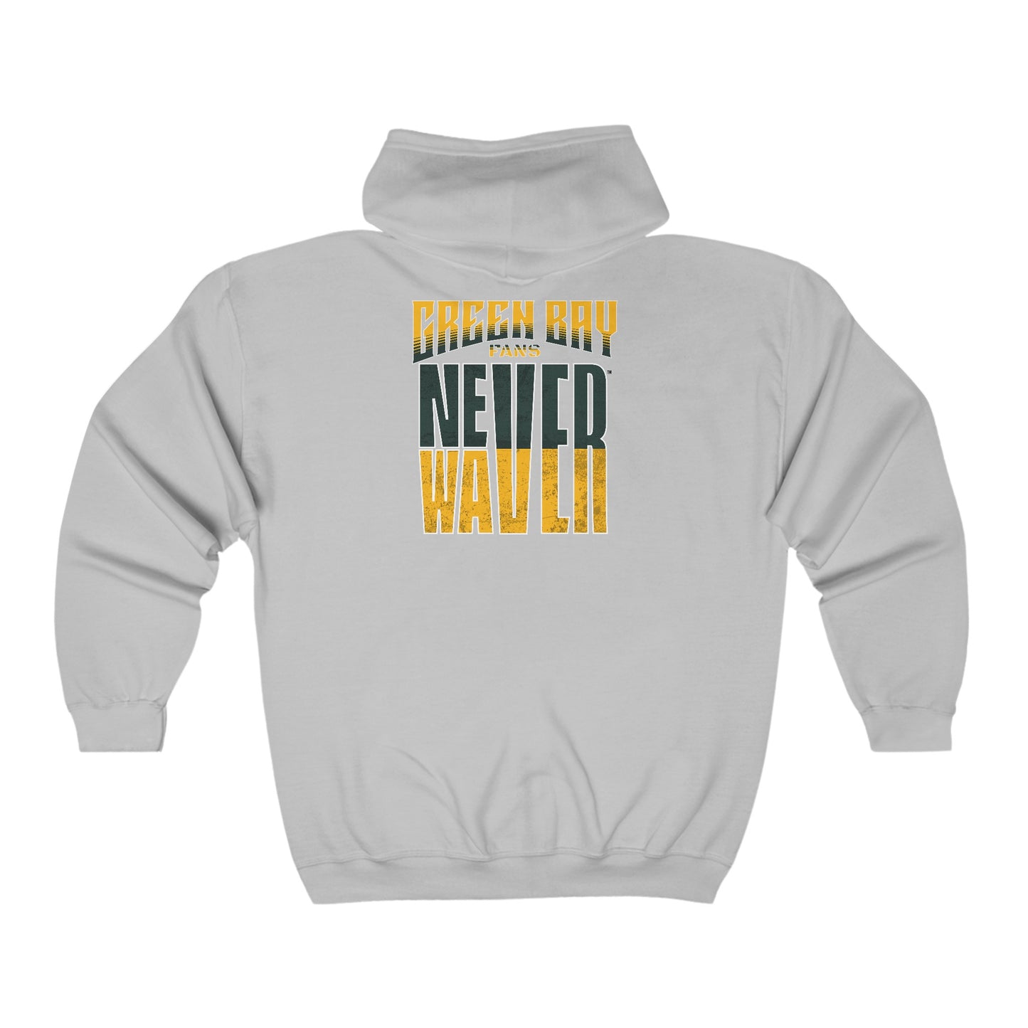 Green Bay Fans Never Waver Unisex Heavy Blend™ Full Zip Hooded Sweatshirt