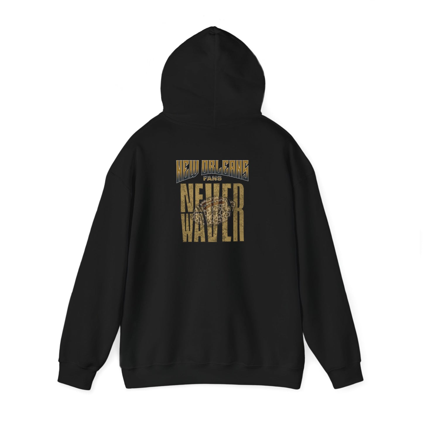 New Orleans Fans Never Waver W-Leopard Football Unisex Heavy Blend™ Hooded Sweatshirt