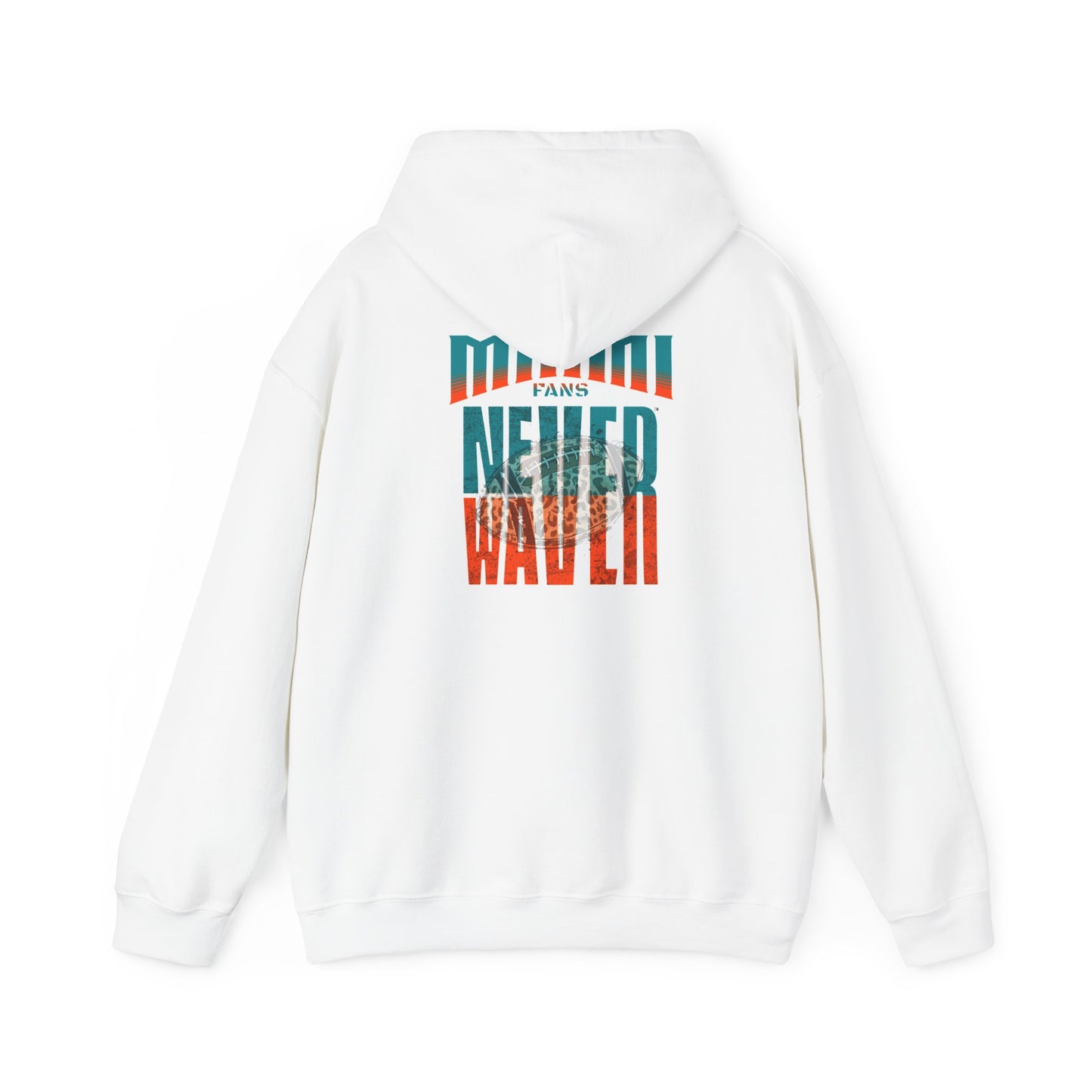 Miami Fans Never Waver W-Leopard Football Unisex Heavy Blend™ Hooded Sweatshirt