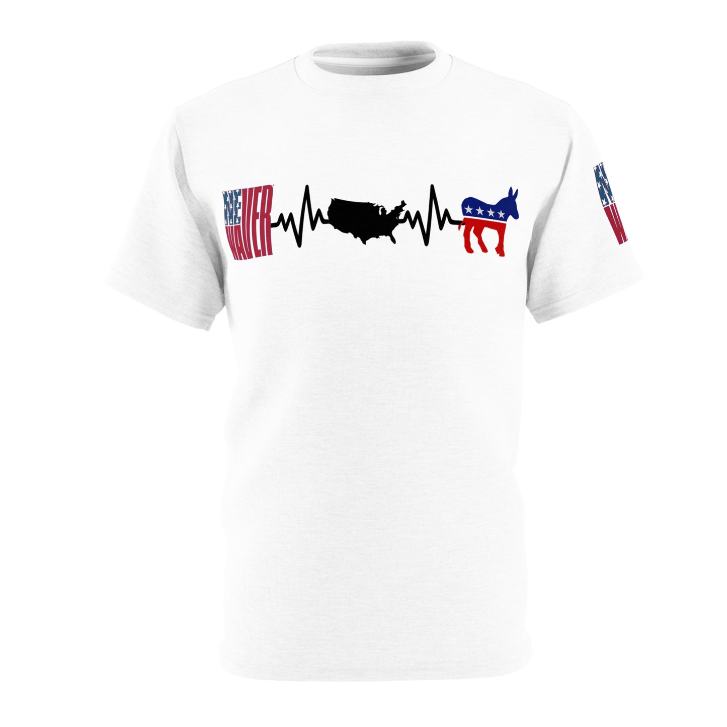 Never Waver heartbeat of America Democrats Unisex Cut & Sew Tee (AOP)