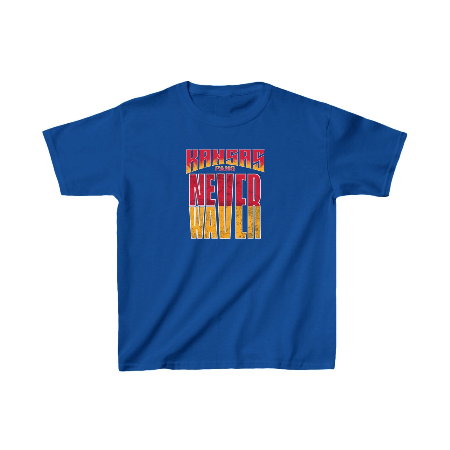 Kansas Fans Never Waver Kids Heavy Cotton™ Tee