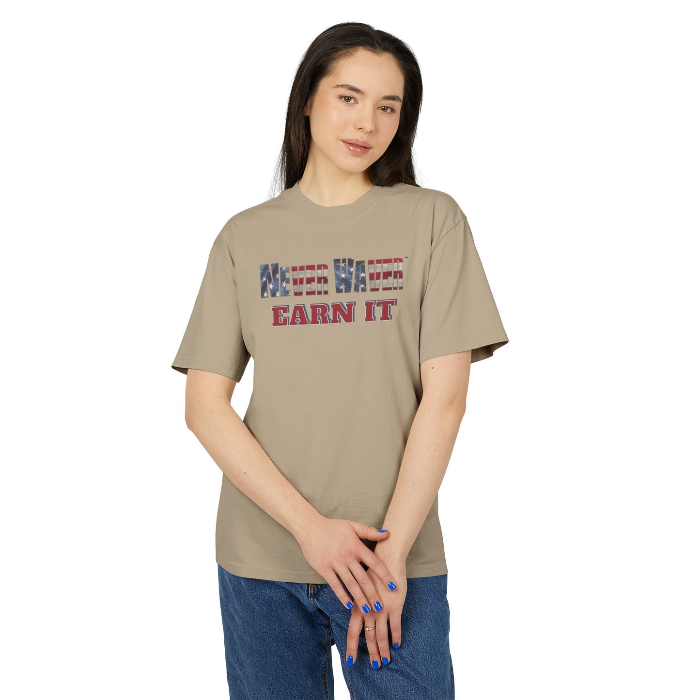 Never Waver Earn It Unisex Heavy Faded Tee