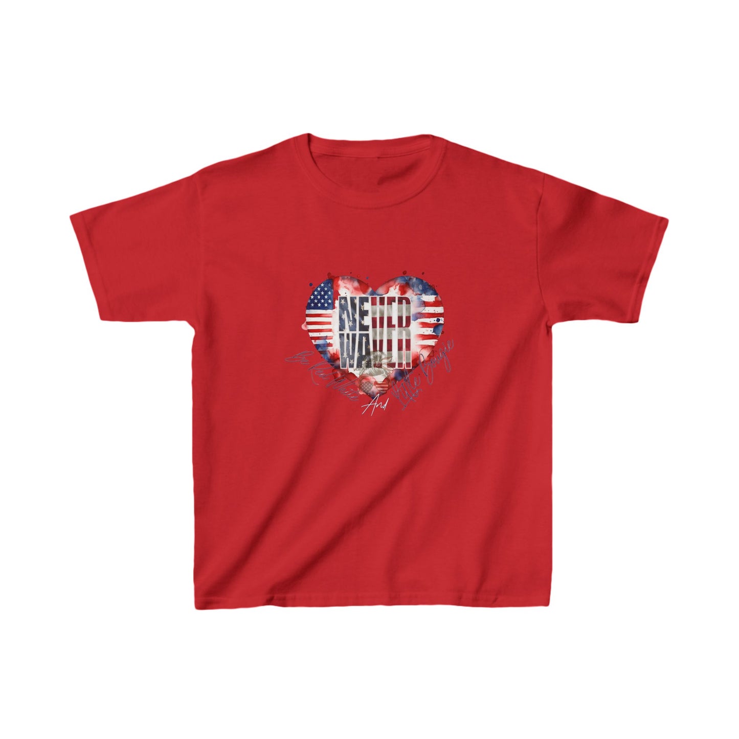 Never Waver Be Red White and a Little Bougie Kids Heavy Cotton™ Tee