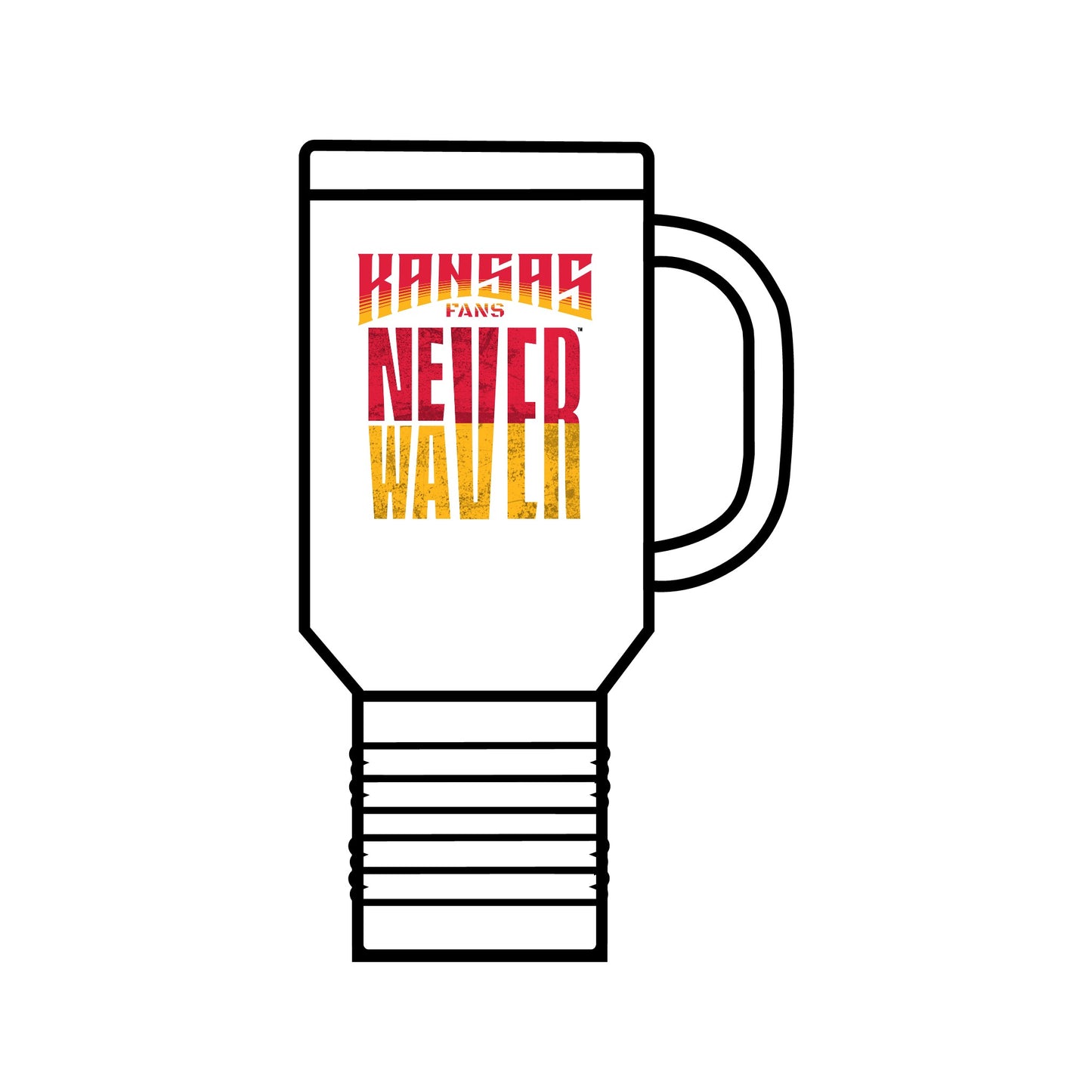 Kansas Fans Never Waver Insulated Travel Mug, 40oz