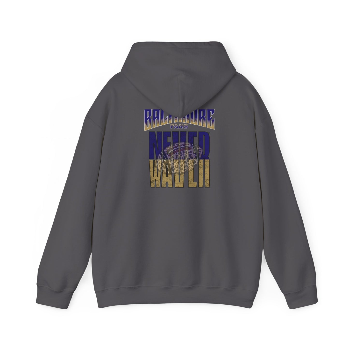 Baltimore Fans Never Waver W-Leopard Football Unisex Heavy Blend™ Hooded Sweatshirt