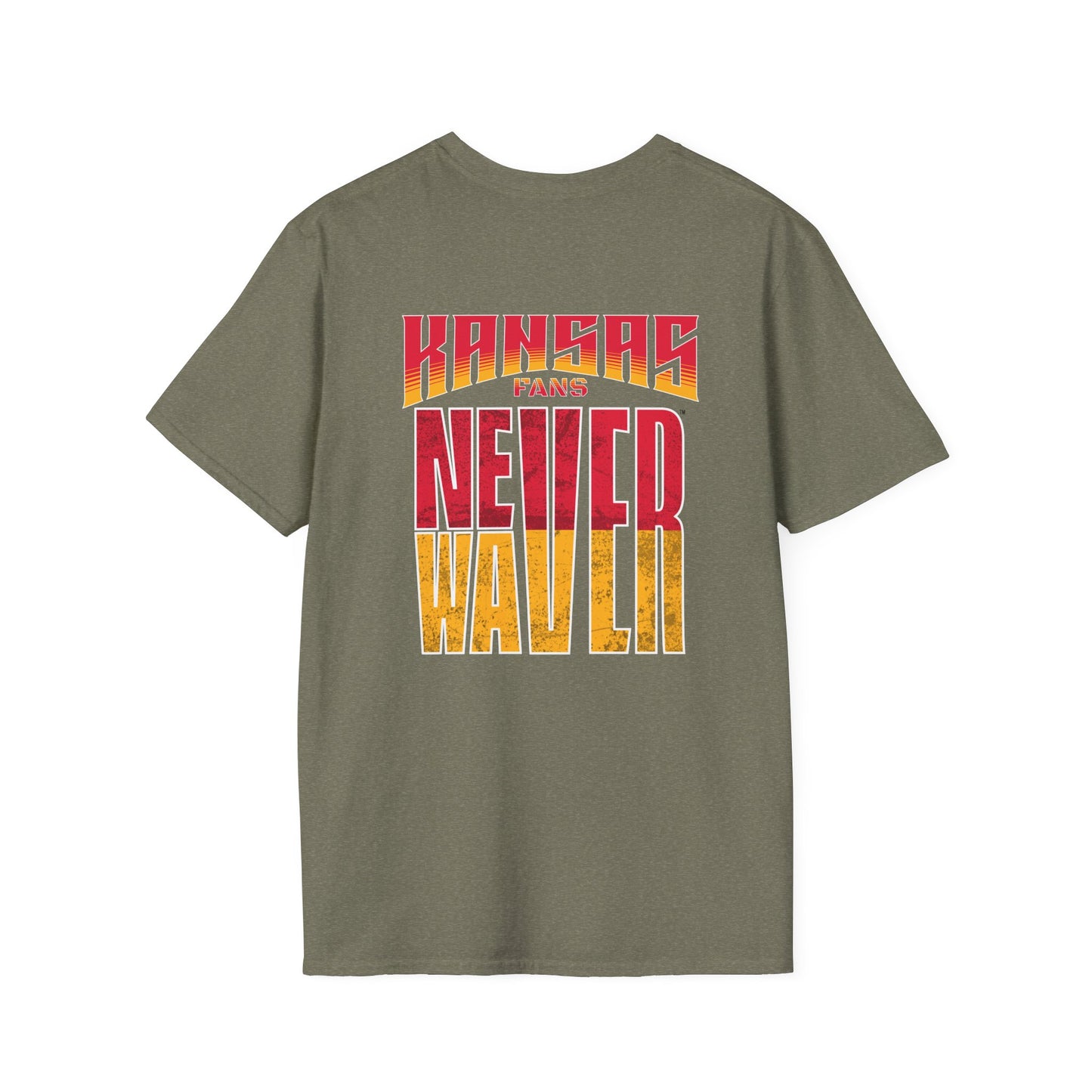 Kansas Fans Never Waver Unisex Softstyle T-Shirt