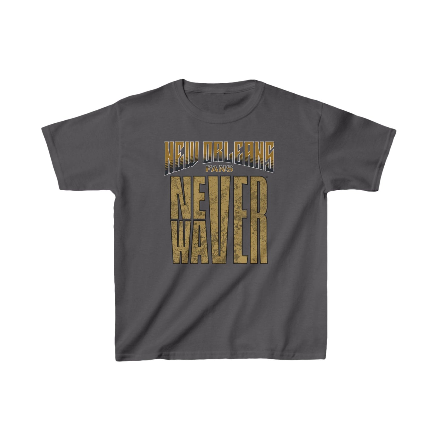 New Orleans Fans Never Waver Kids Heavy Cotton™ Tee