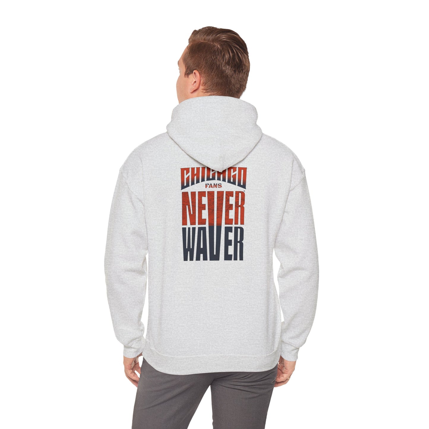 Unisex Heavy Blend™ Hooded Sweatshirt - 'Chicago Fans Never Waver' Motivational Apparel