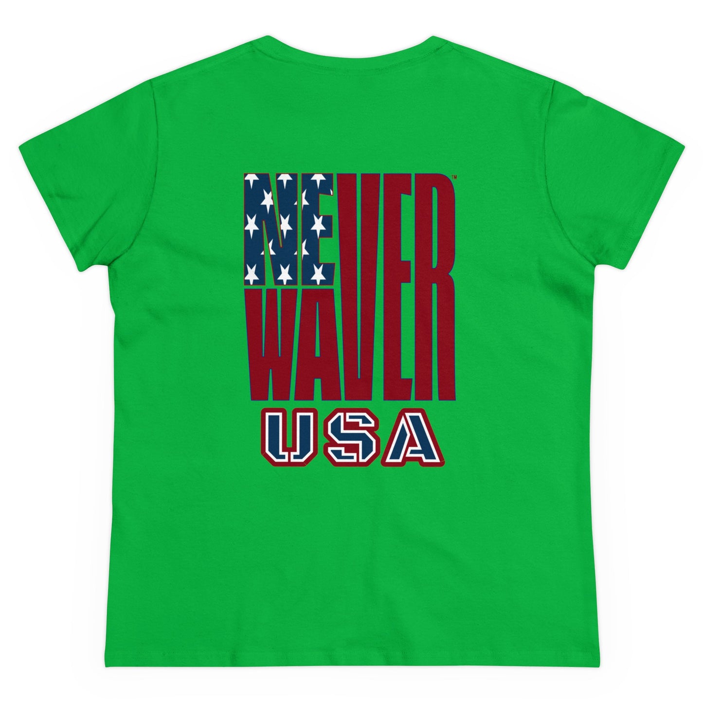 Never Waver USA Women's Midweight Cotton Tee