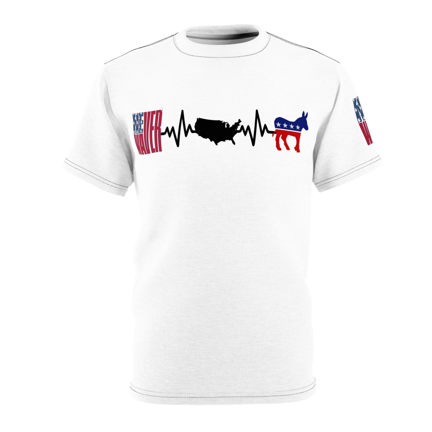 Never Waver heartbeat of America Democrats Unisex Cut & Sew Tee (AOP)