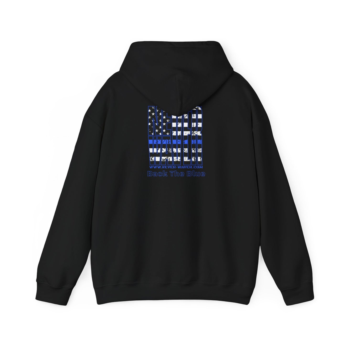 Never Waver Back The Blue  Unisex Heavy Blend™ Hooded Sweatshirt