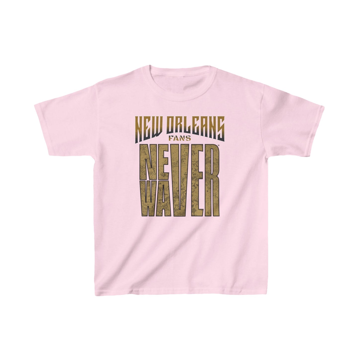 New Orleans Fans Never Waver Kids Heavy Cotton™ Tee