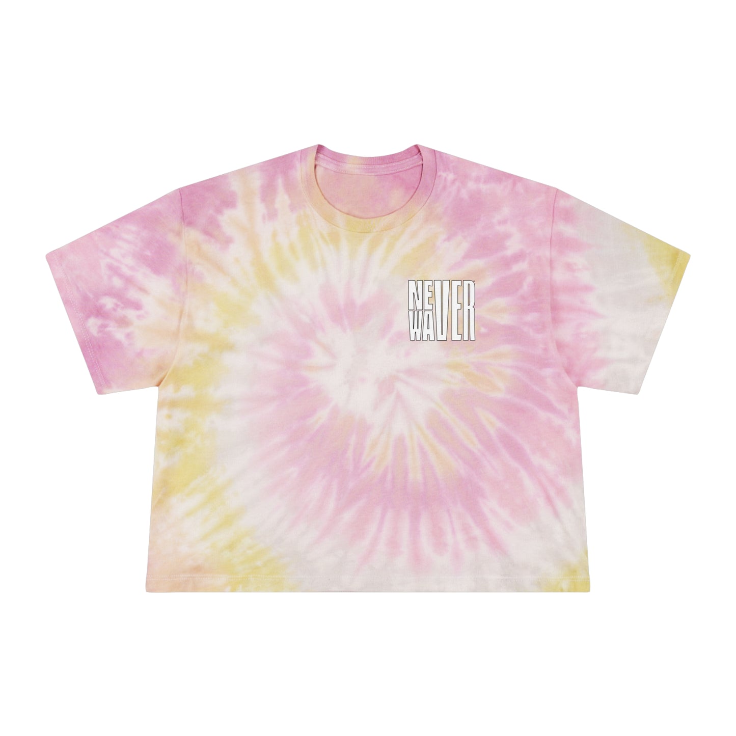 Never Waver Be Yourself Women's Tie-Dye Crop Tee