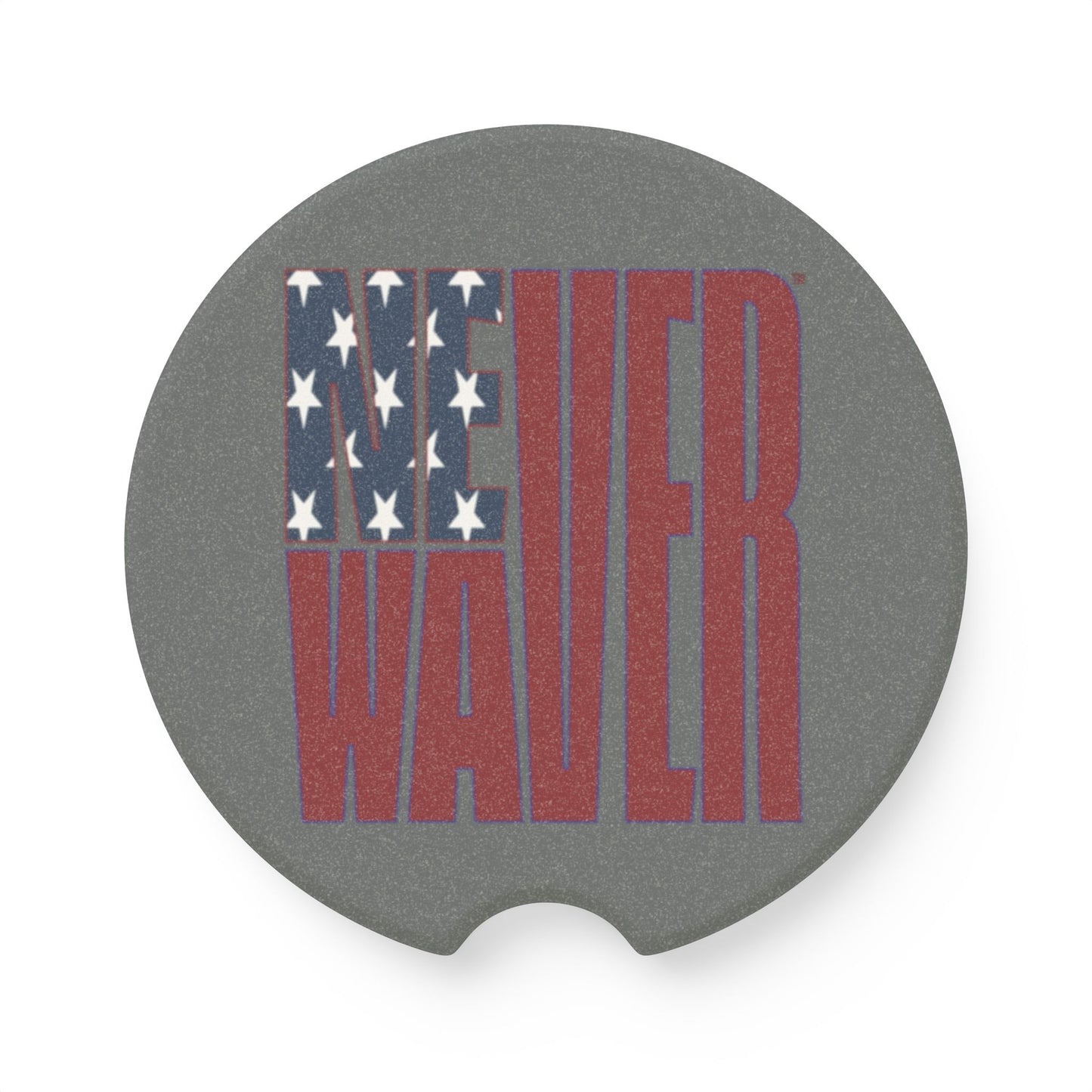 Flat American Flag Never Waver Soapstone Car Coaster