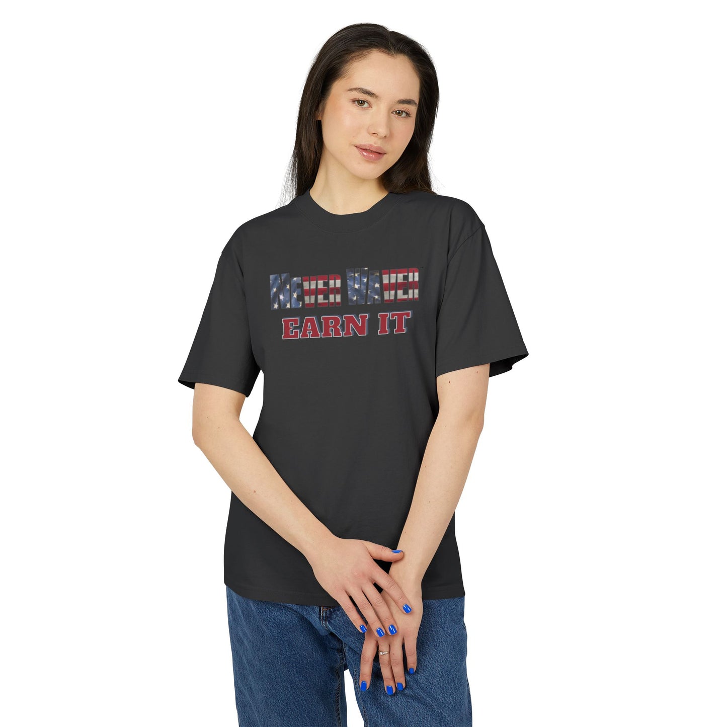 Never Waver Earn It Unisex Heavy Faded Tee