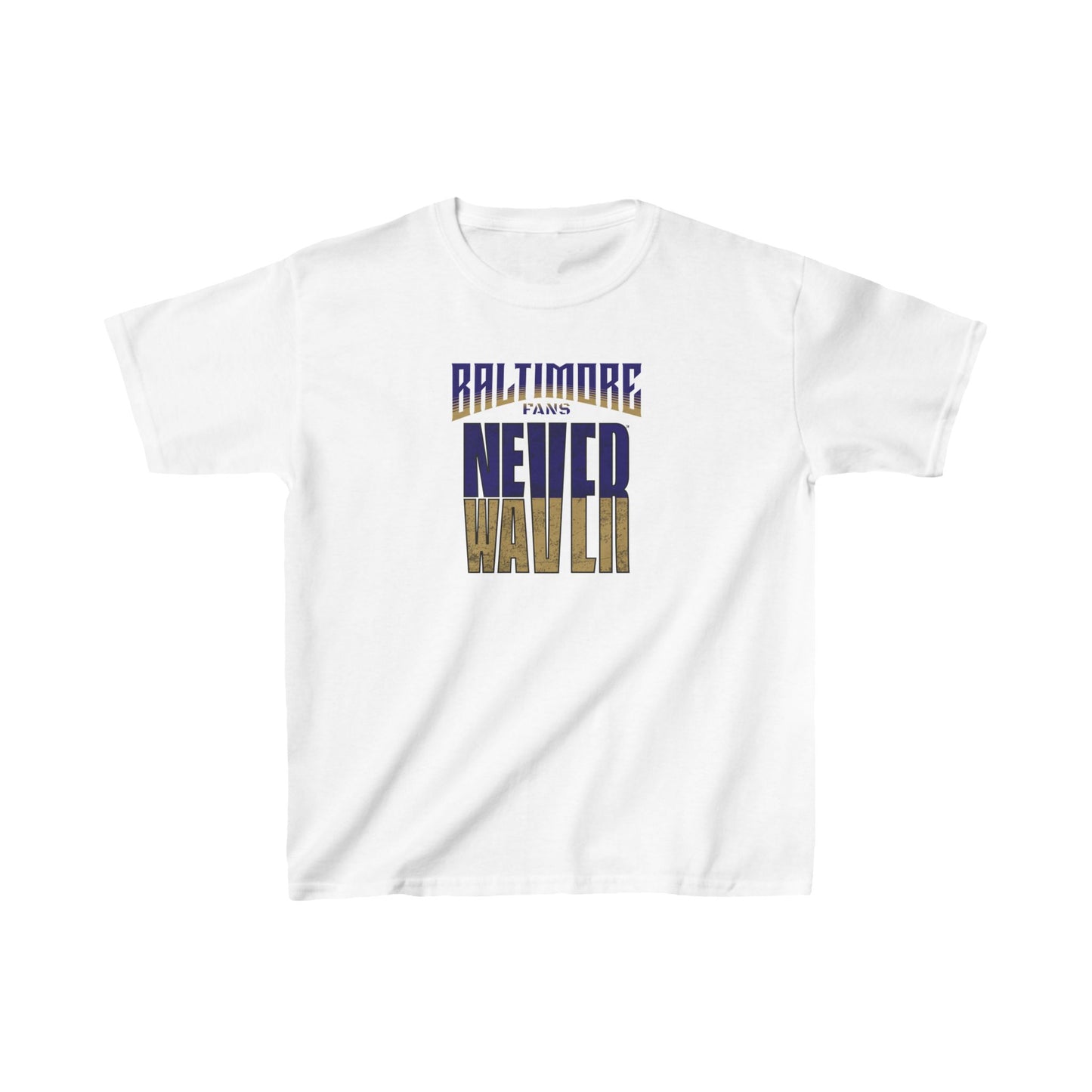 Baltimore Fans Never Waver Kids Heavy Cotton™ Tee