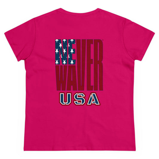 Never Waver USA Women's Midweight Cotton Tee