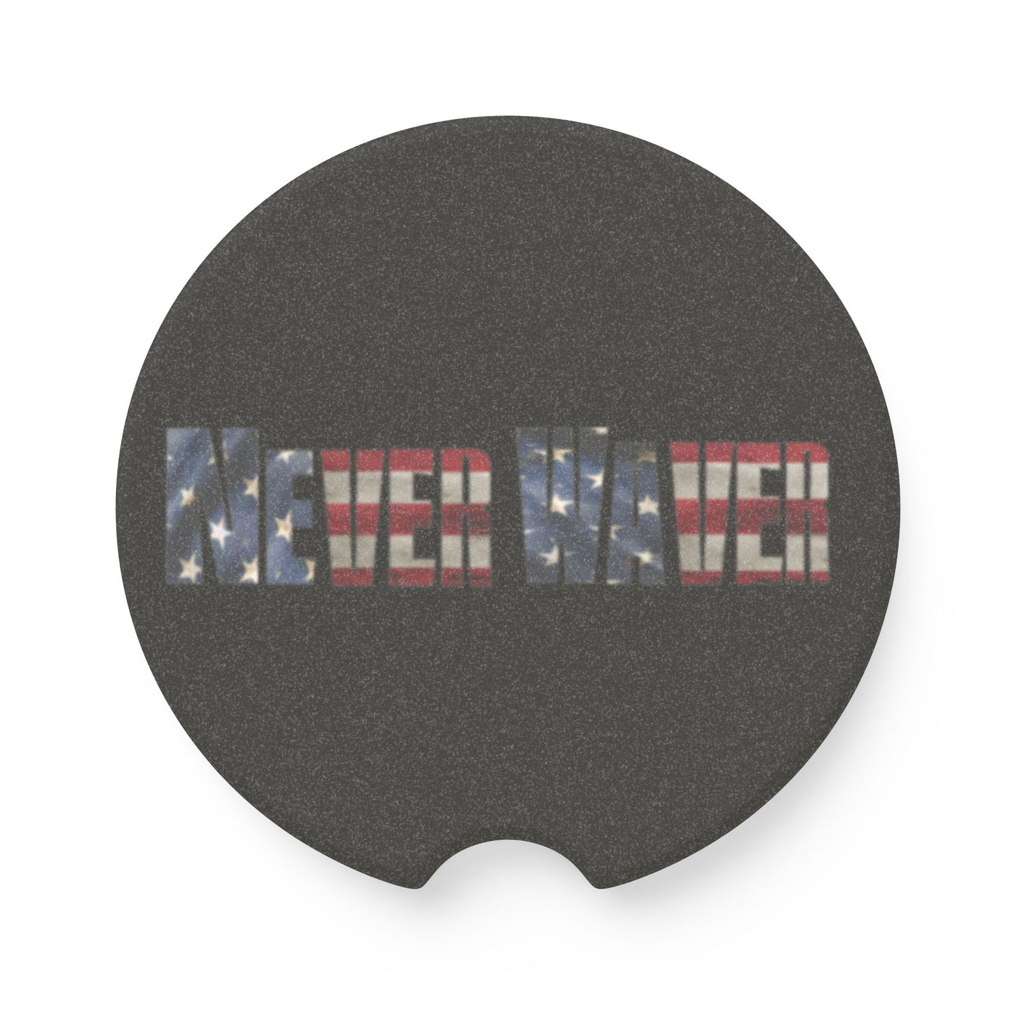 American Flag Never Waver Soapstone Car Coaster