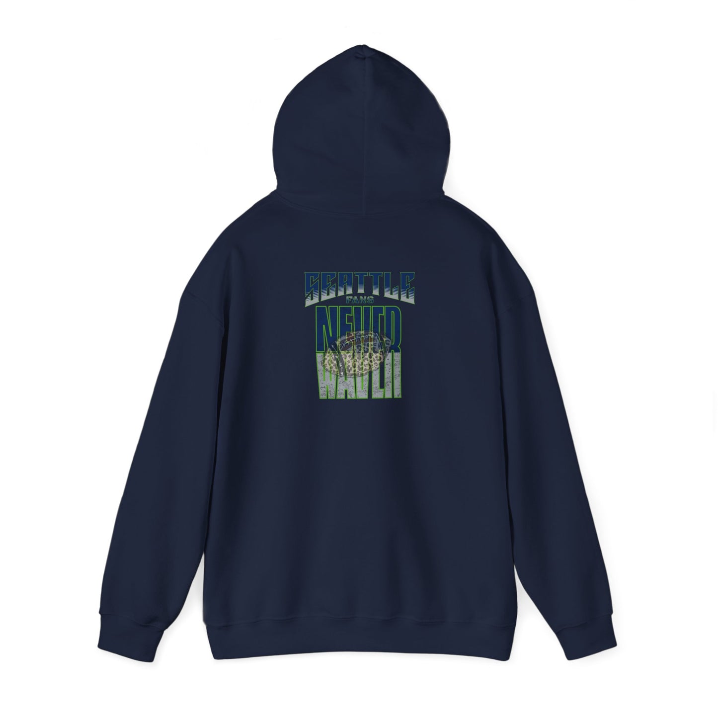 Seattle Fans Never Waver W-Leopard Football Unisex Heavy Blend™ Hooded Sweatshirt