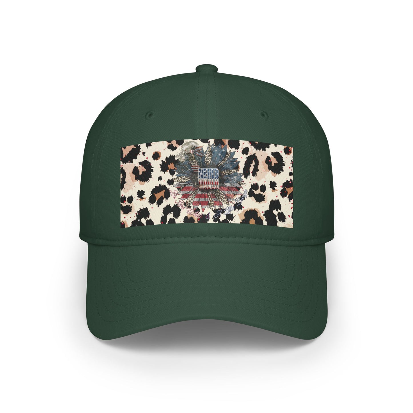 Never Waver Be Red White and A Little Bougie, With this Patriotic Animal Print Baseball Cap