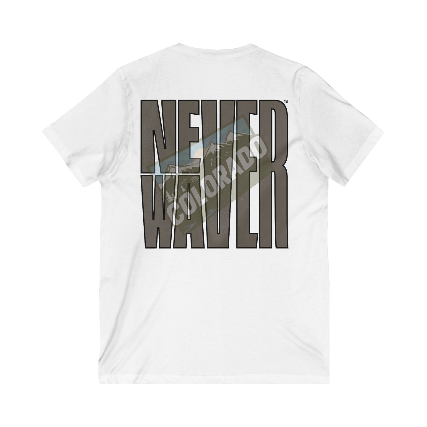 Never Waver Colorado Unisex Jersey Short Sleeve V-Neck Tee