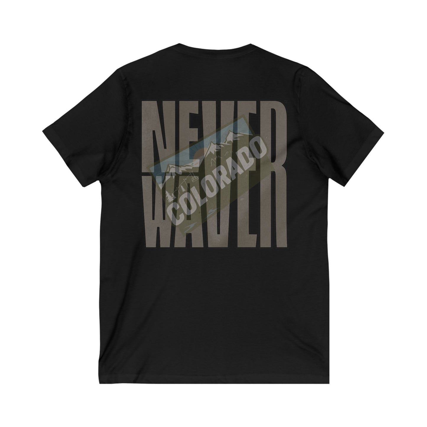 Never Waver Colorado Unisex Jersey Short Sleeve V-Neck Tee