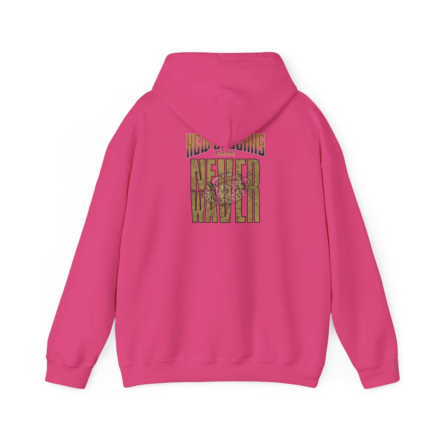 New Orleans Fans Never Waver W-Leopard Football Unisex Heavy Blend™ Hooded Sweatshirt