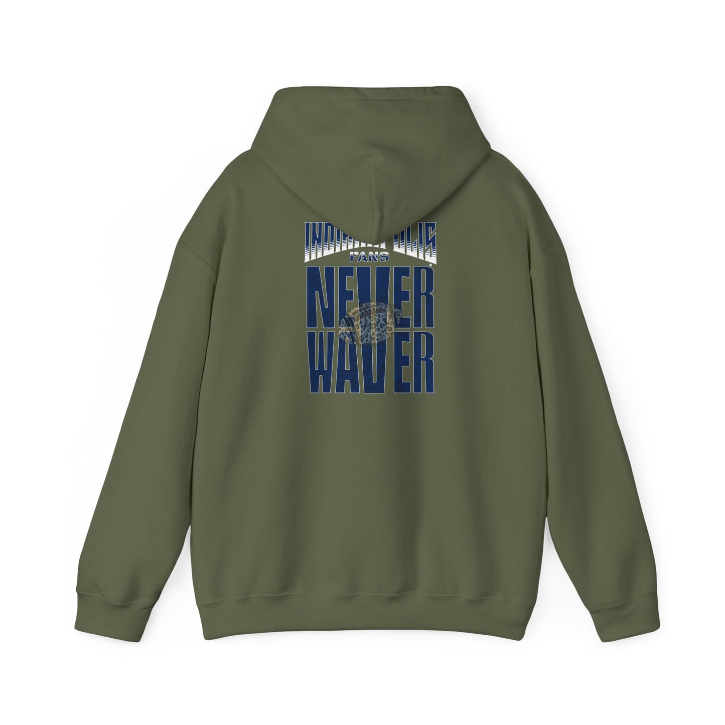 Unisex Heavy Blend™ 'Indianapolis Fans Never Waver' Hoodie - Inspirational Apparel for Everyday Comfort