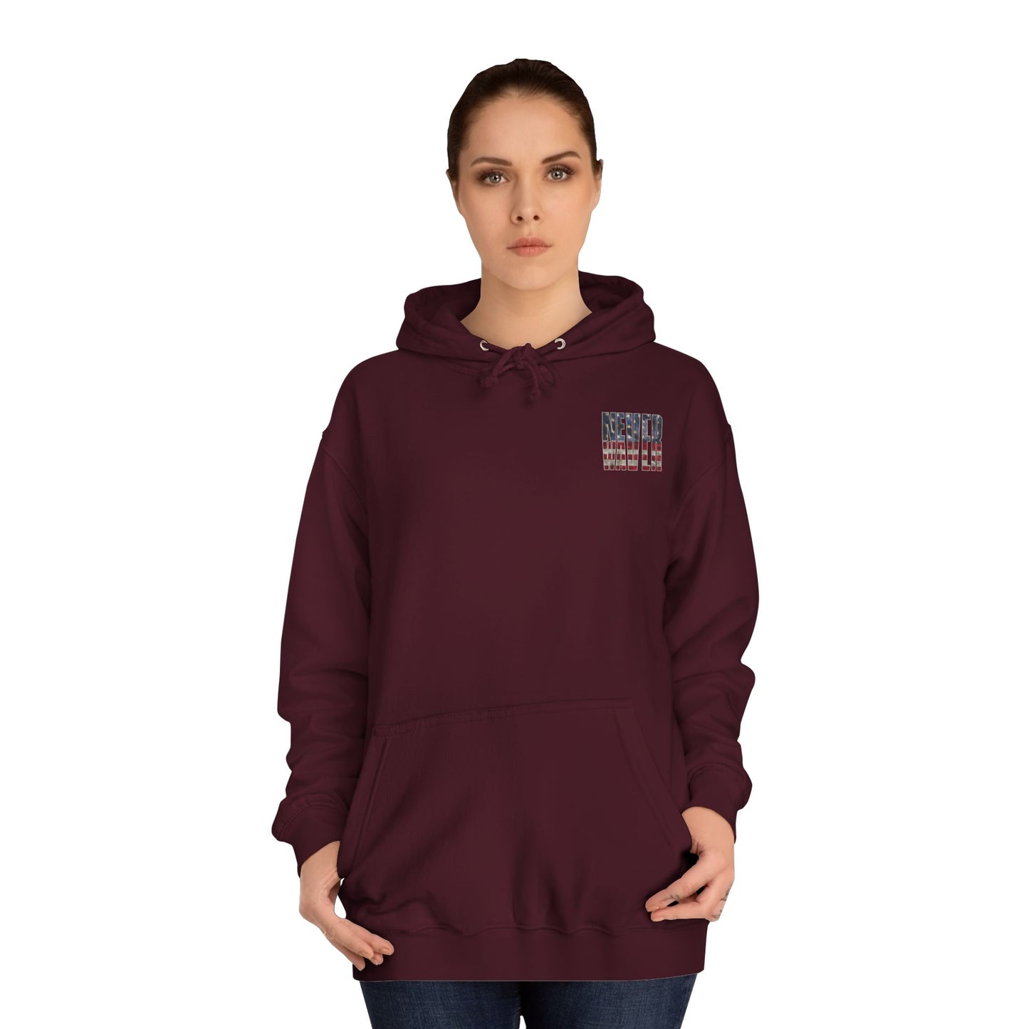 Never Waver Definition Unisex College Hoodie