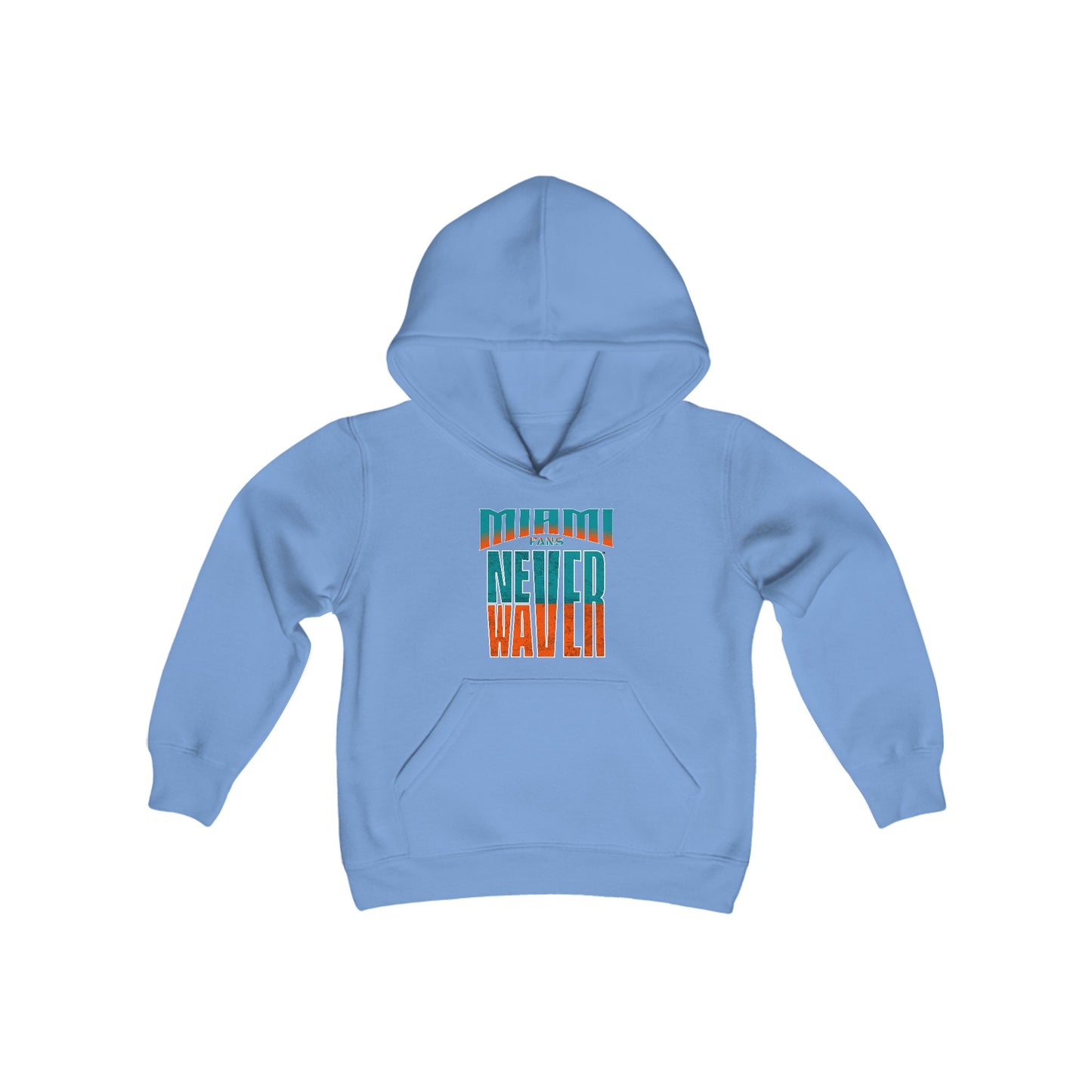 Miami Fans Never Waver Youth Heavy Blend Hooded Sweatshirt