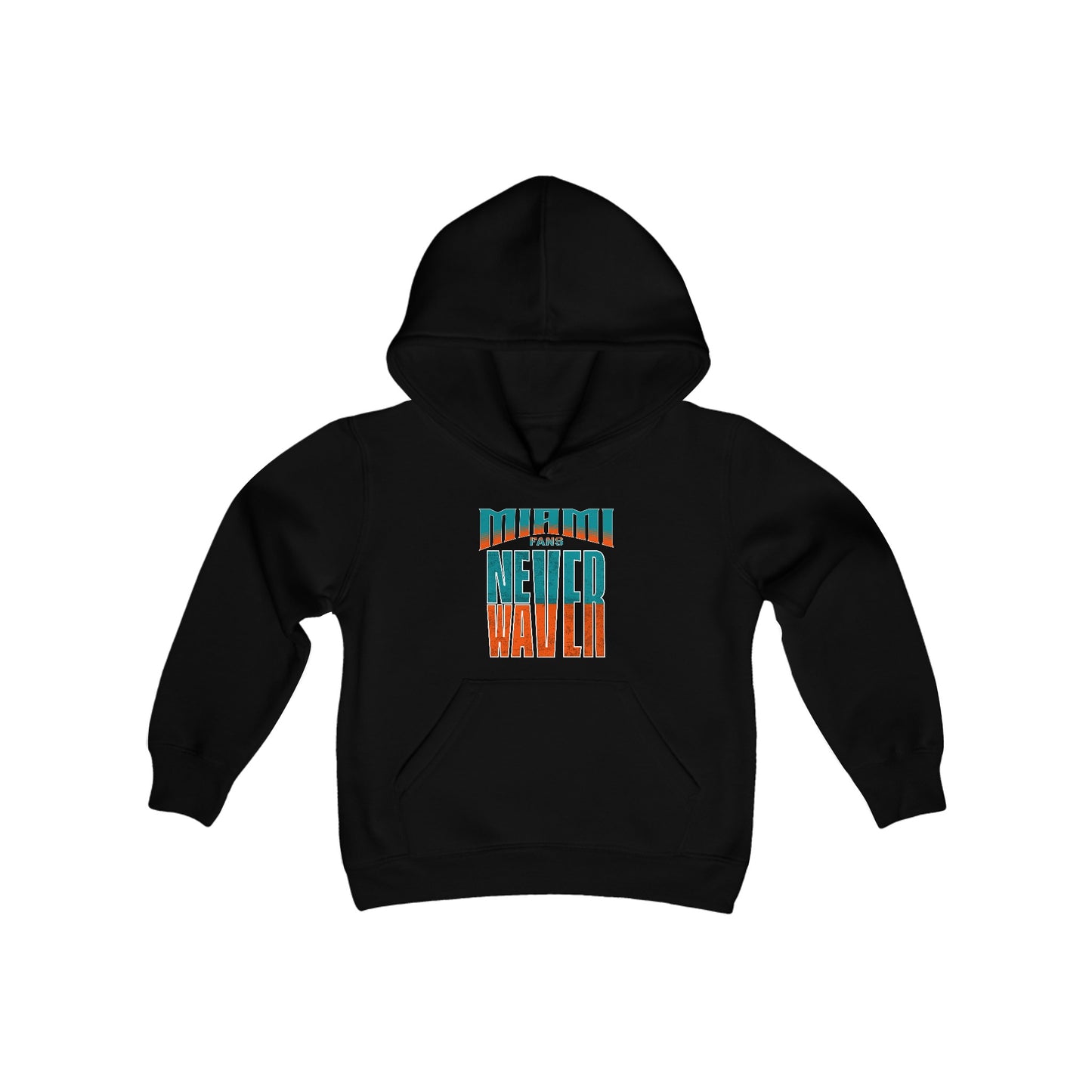 Miami Fans Never Waver Youth Heavy Blend Hooded Sweatshirt