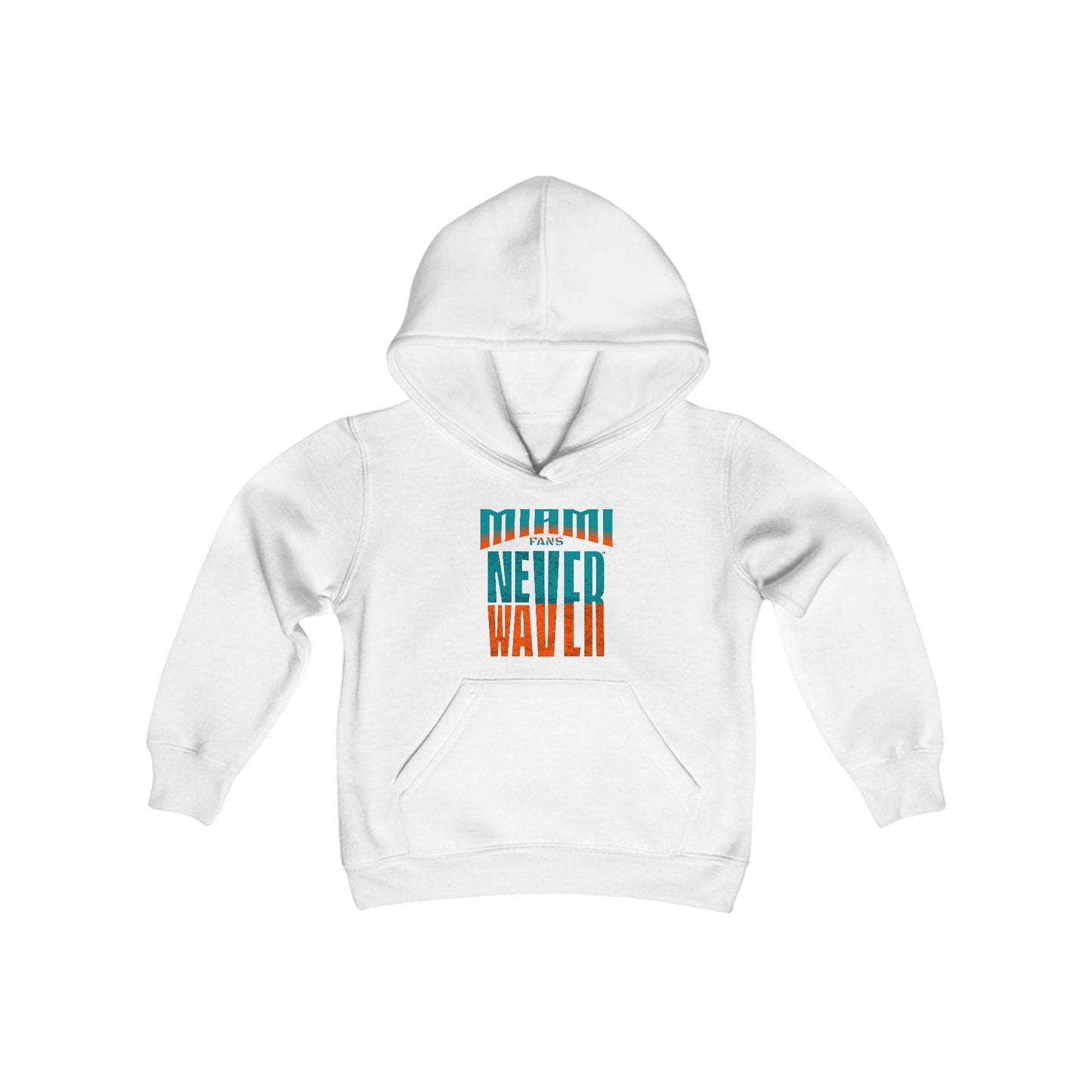 Miami Fans Never Waver Youth Heavy Blend Hooded Sweatshirt