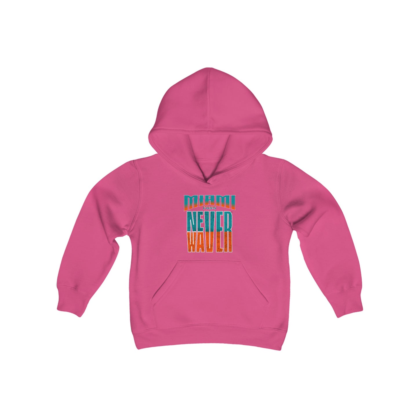 Miami Fans Never Waver Youth Heavy Blend Hooded Sweatshirt