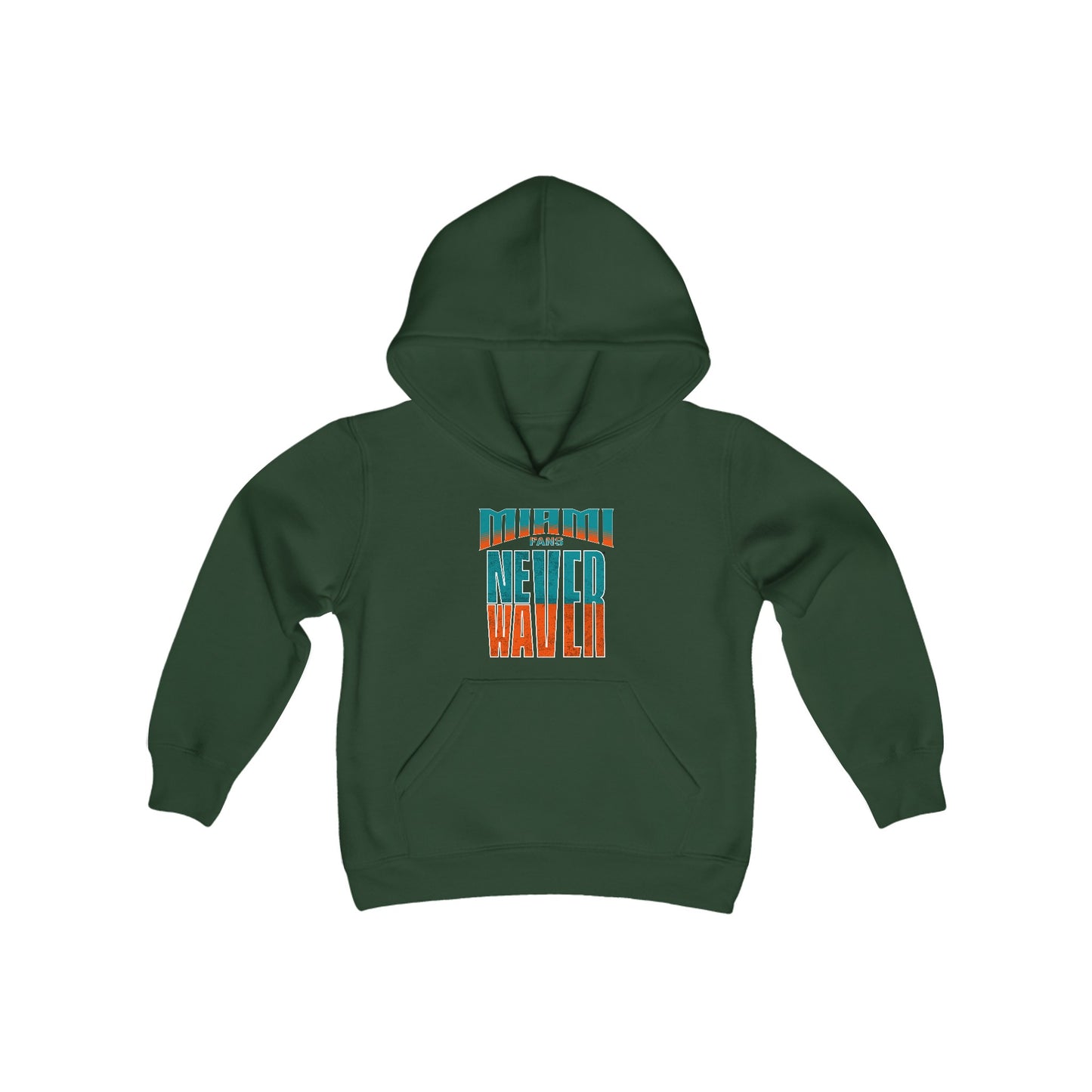 Miami Fans Never Waver Youth Heavy Blend Hooded Sweatshirt