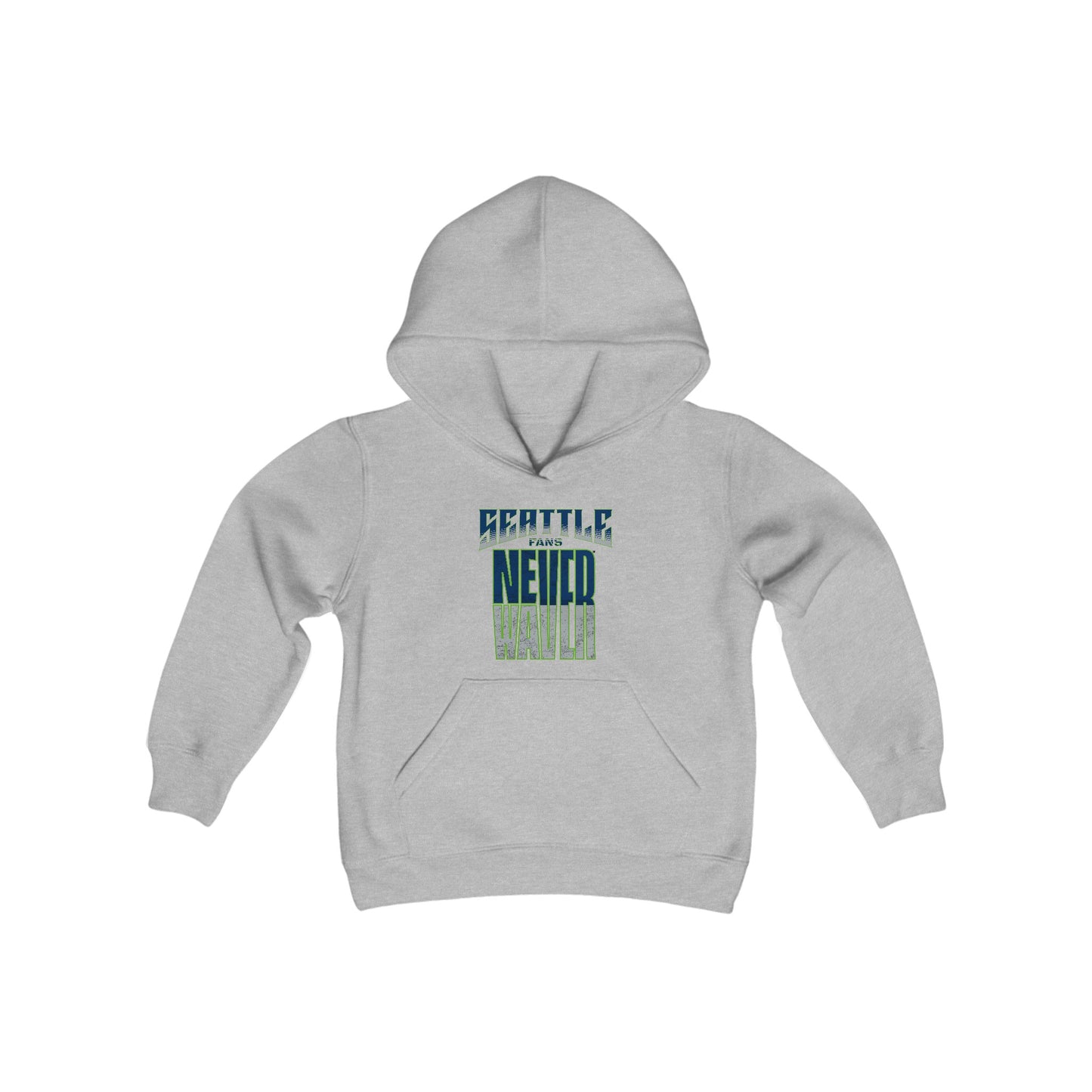 Seattle Fans Never Waver Youth Heavy Blend Hooded Sweatshirt