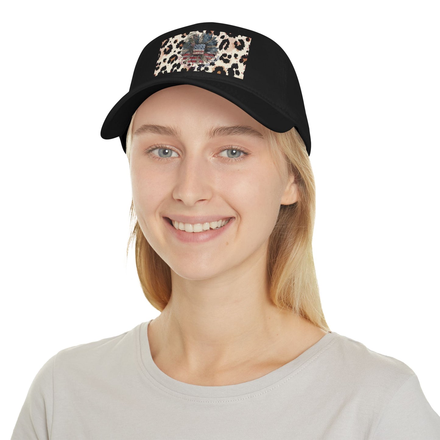 Never Waver Be Red White and A Little Bougie, With this Patriotic Animal Print Baseball Cap