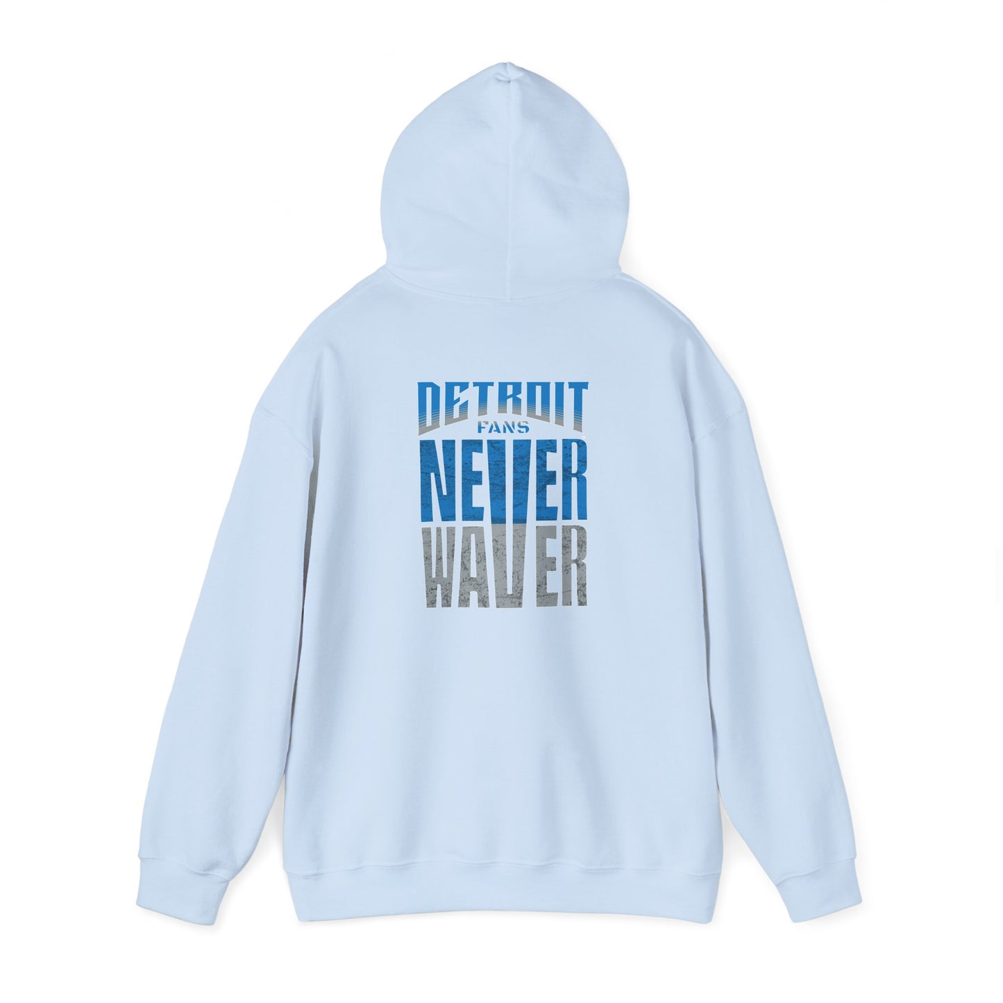 Unisex Heavy Blend™ Hooded Sweatshirt - 'Detroit Fans Never Waver' Inspirational Hoodie for Fans