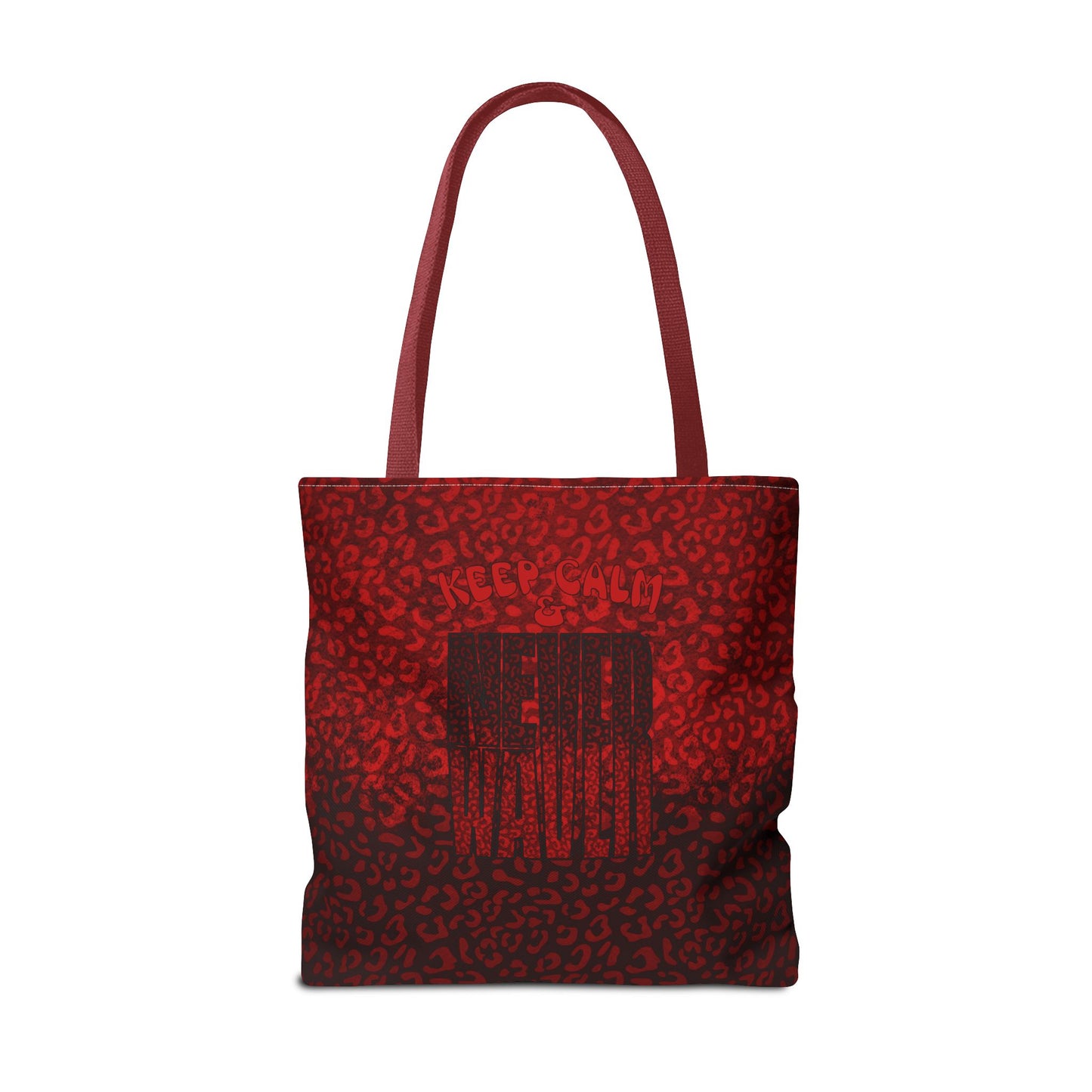 Keep Calm & Never Waver Mamma Red Leopard Tote Bag (AOP)