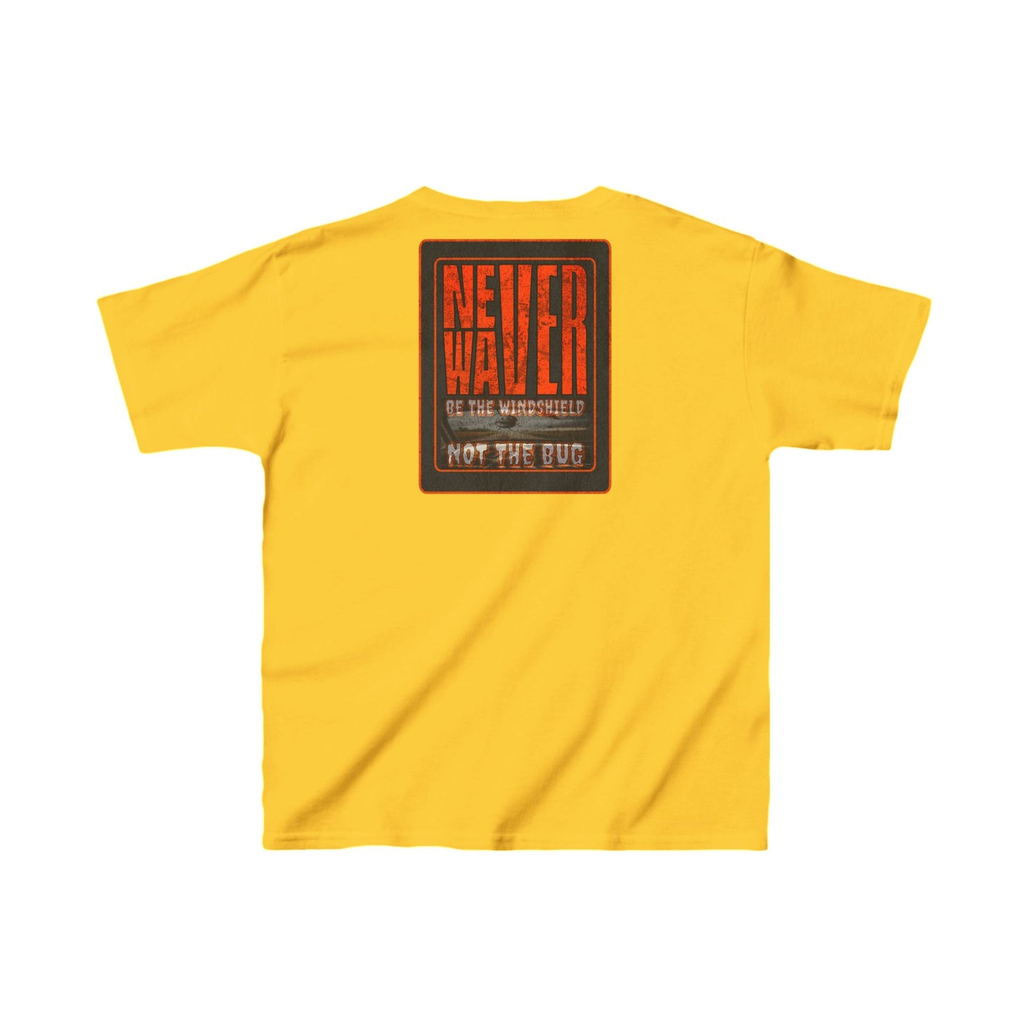 Kids Heavy Cotton™ Tee -Never Waver be the Windshield- Stylish, Comfortable Everyday Wear