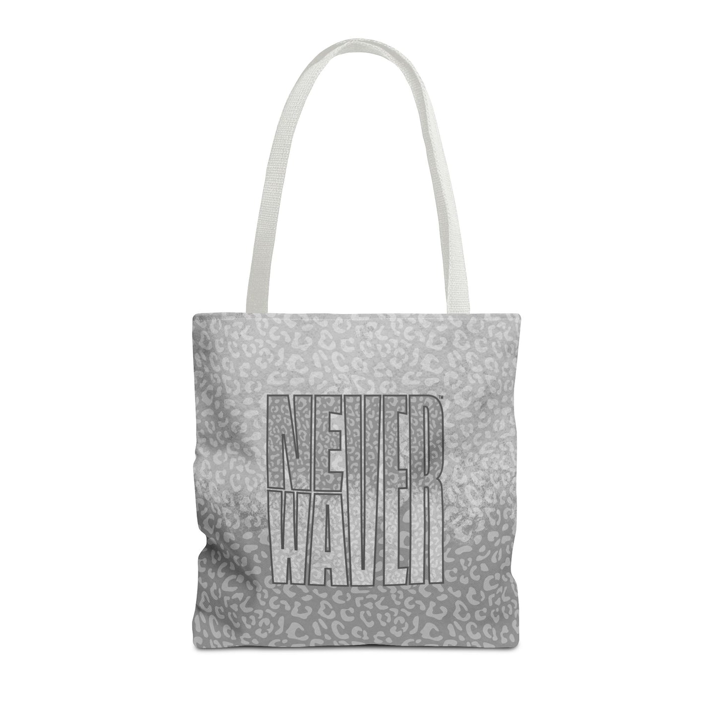 Never Waver Mamma Gray Leopard Tote Bag (AOP)