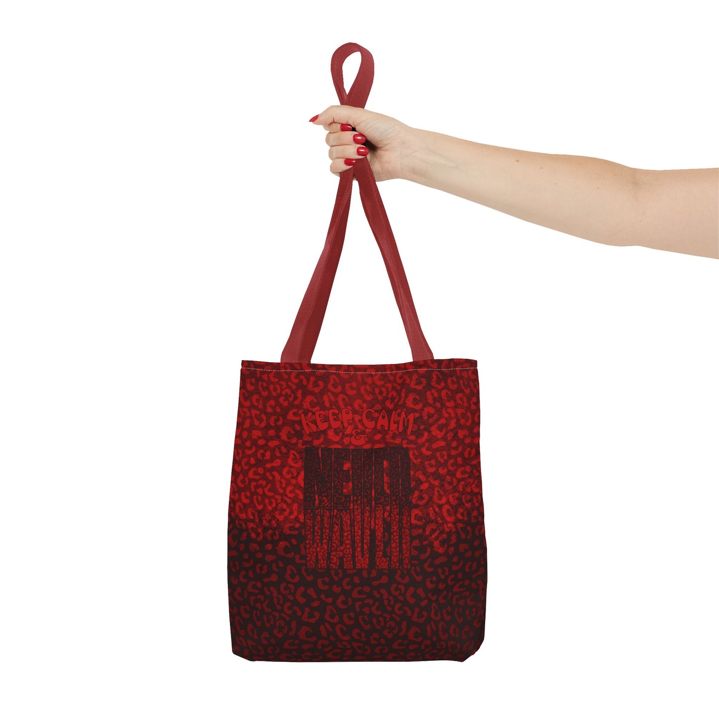 Keep Calm & Never Waver Mamma Red Leopard Tote Bag (AOP)