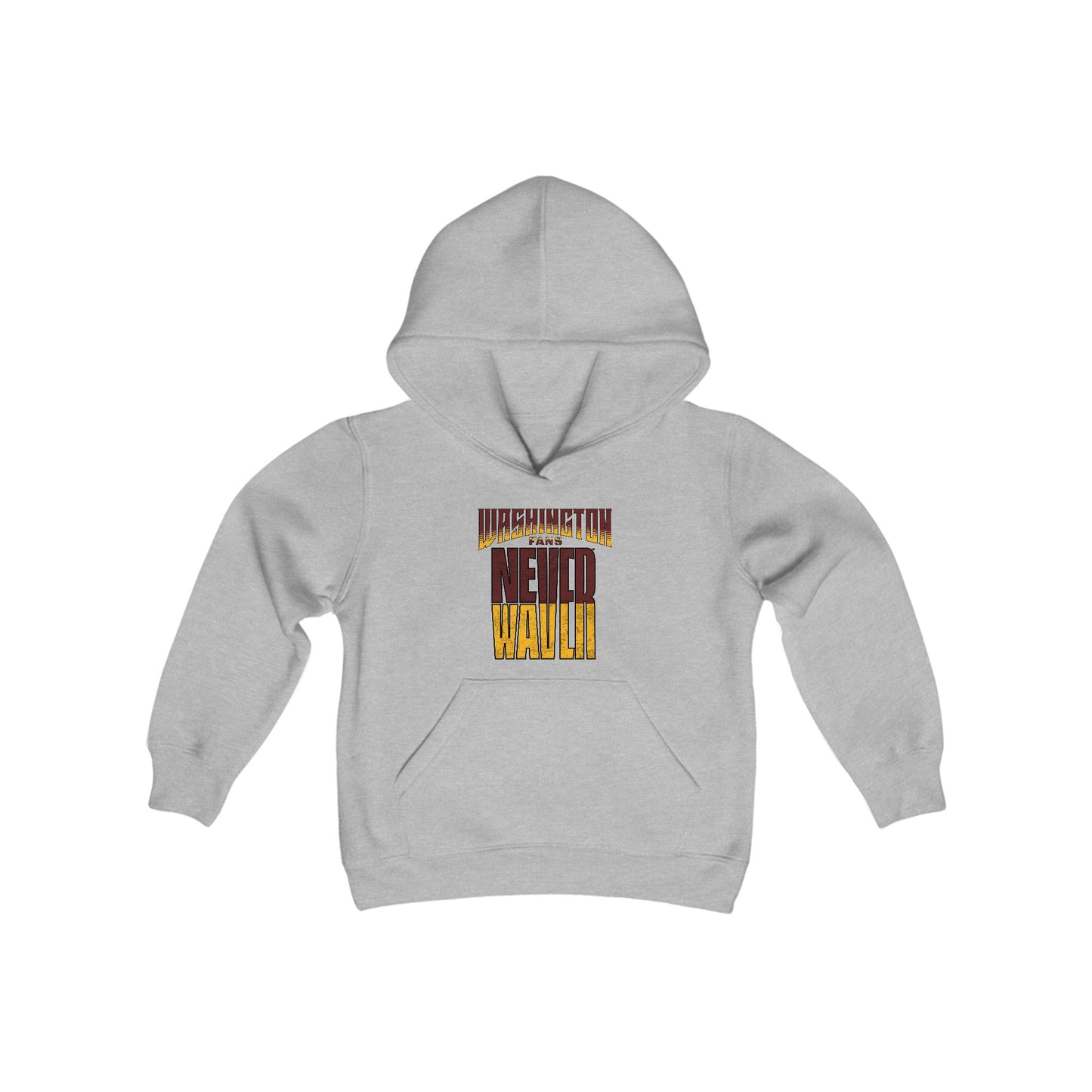 Washington Fans Never Waver Youth Heavy Blend Hooded Sweatshirt